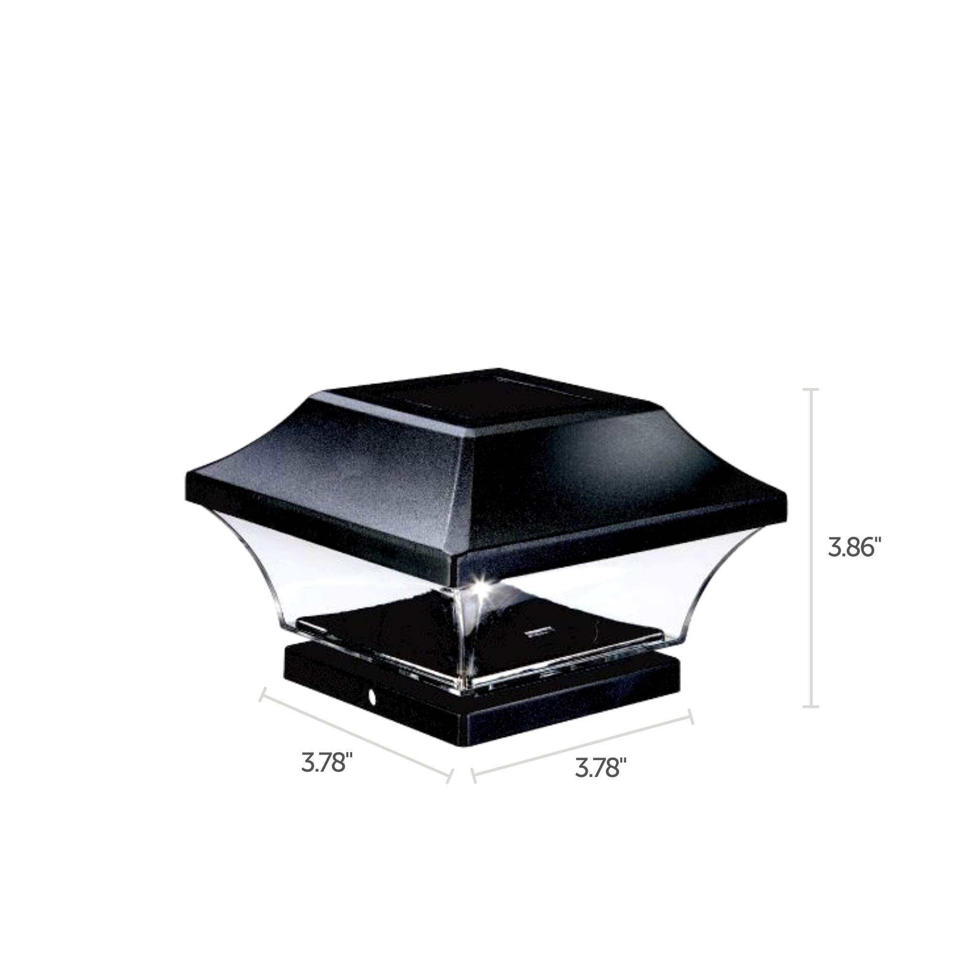 NOMA Solar Post Lights - Waterproof Outdoor Cap Lights for 4x4 Wooden Posts, Deck, Patio, Garden, Fence Decor | Cool White LED Solar Lights (8-Pack, Black) - Perfect for Pathway Lighting & Backyard Ambience