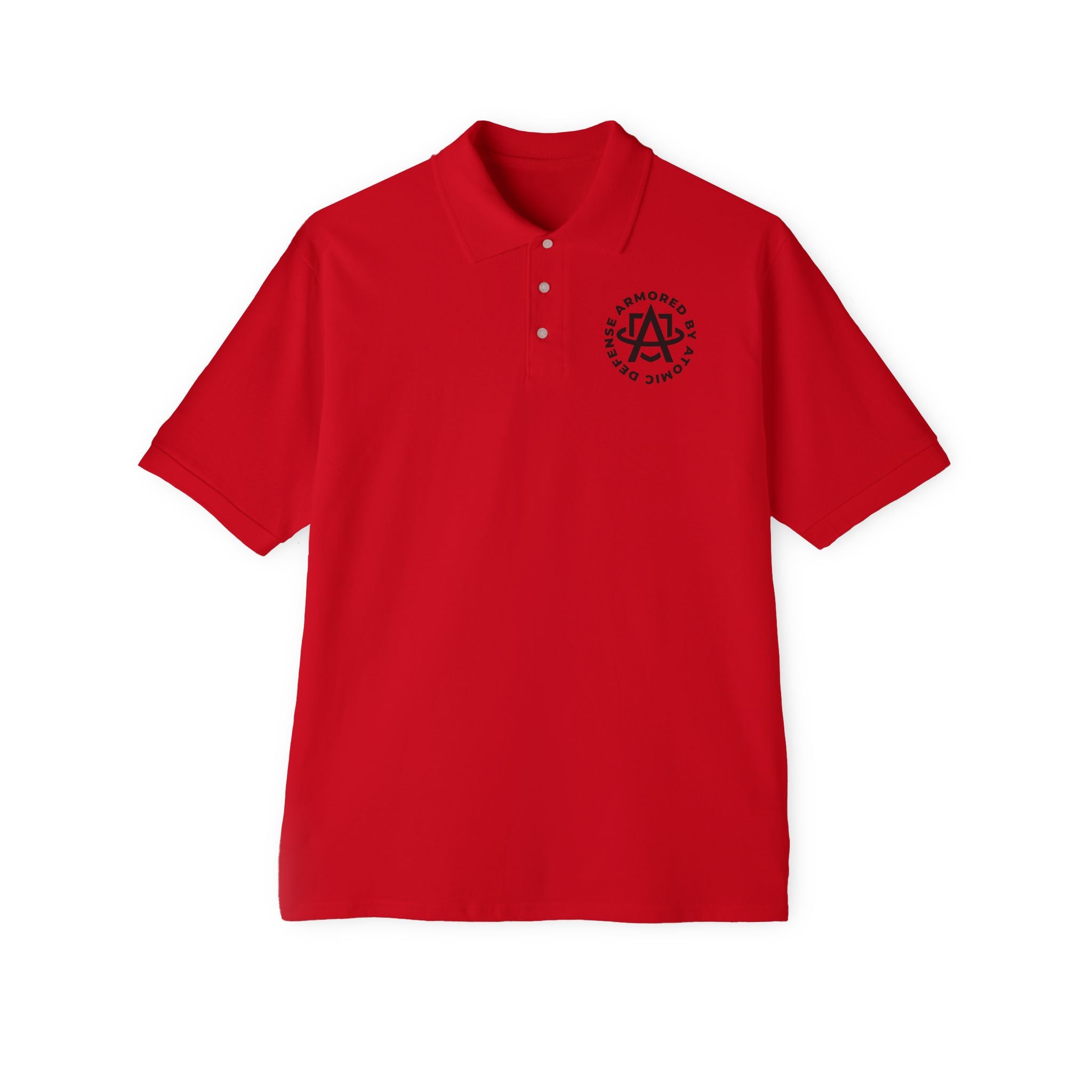 Atomic Defense Men's Performance Piqué Polo Shirt - Moisture Wicking, Breathable & Comfortable for Golf, Tennis & Casual Wear