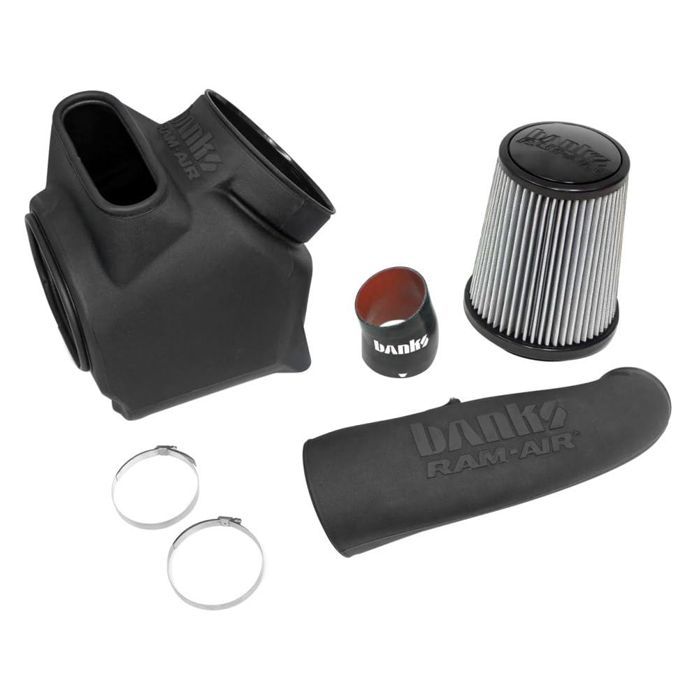BANKS Plastic Black Short Ram Air Intake System - High Performance Cold Air Intake for Trucks & SUVs - Improve Engine Power & Fuel Efficiency for Off-Road & Daily Driving