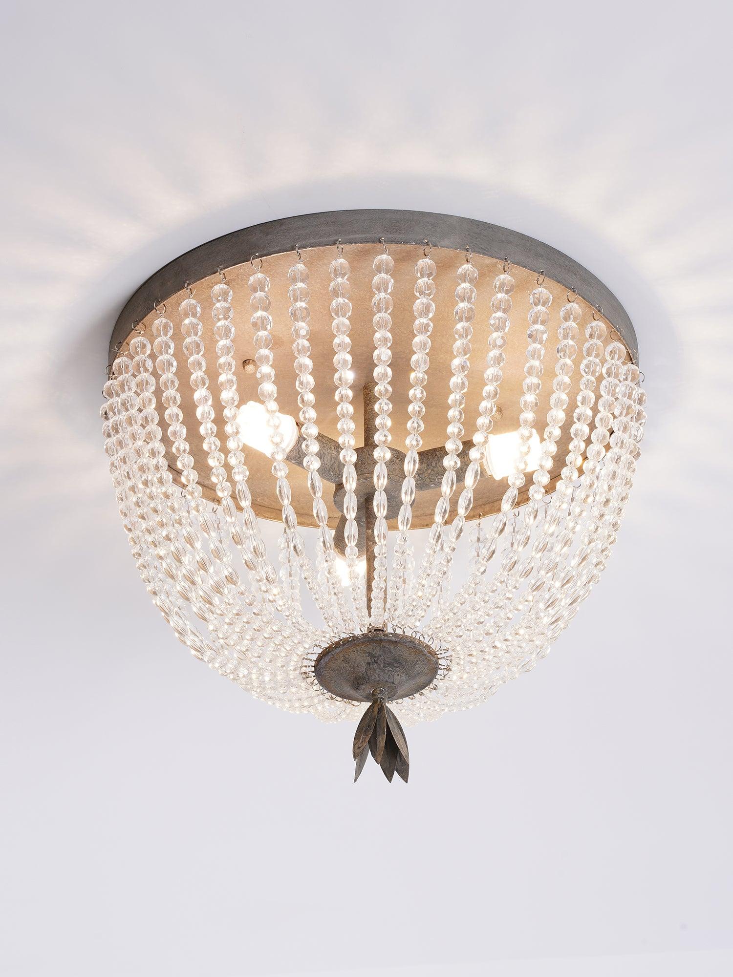 Dauphine Crystal Ceiling Light Fixture - Elegant Chandelier for Dining Room, Bedroom & Living Room Lighting | Modern Home Decor