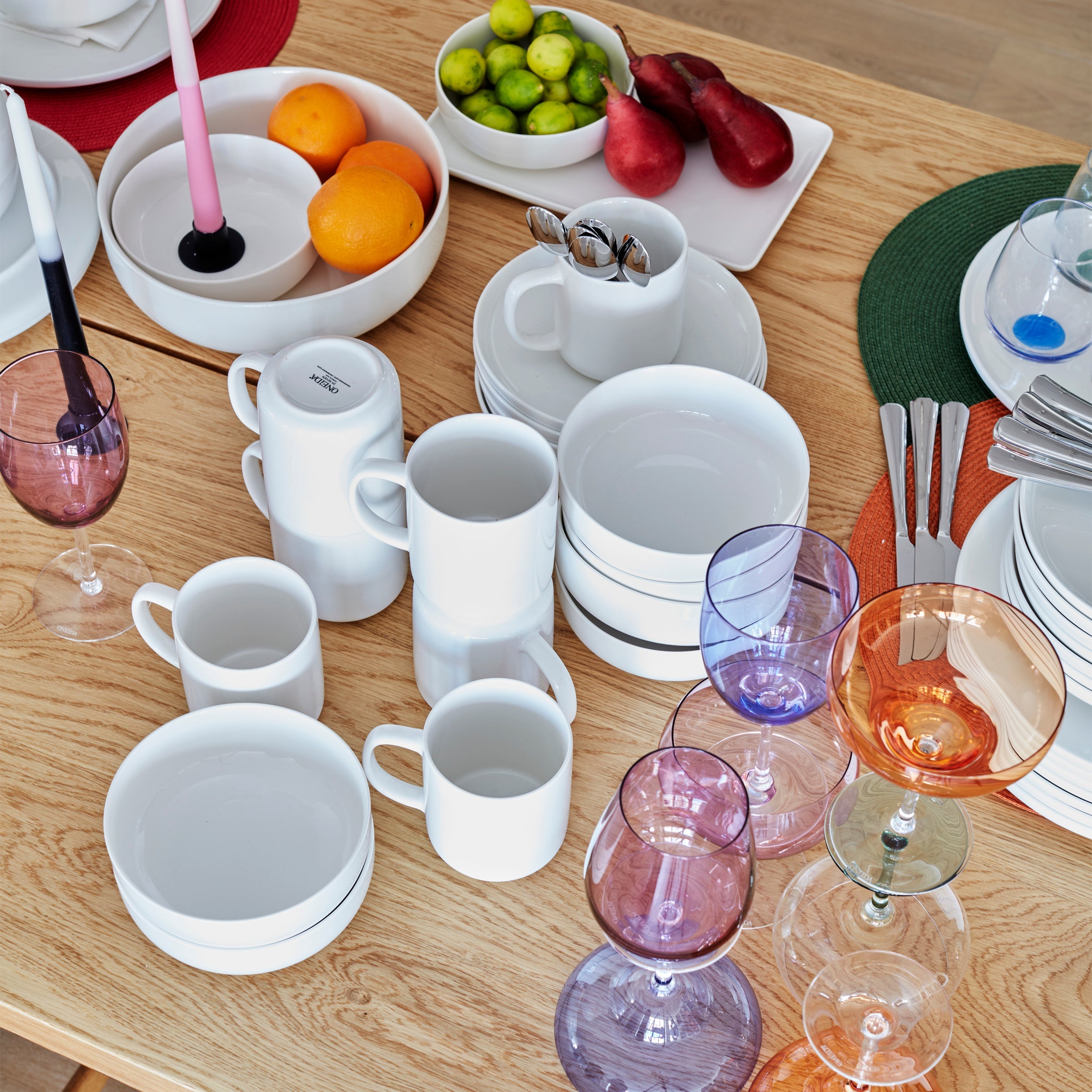 24-Piece White Dinnerware Set for 12 - Elegant Porcelain Plates, Bowls & Mugs - Perfect for Family Dinners, Parties & Restaurant Use