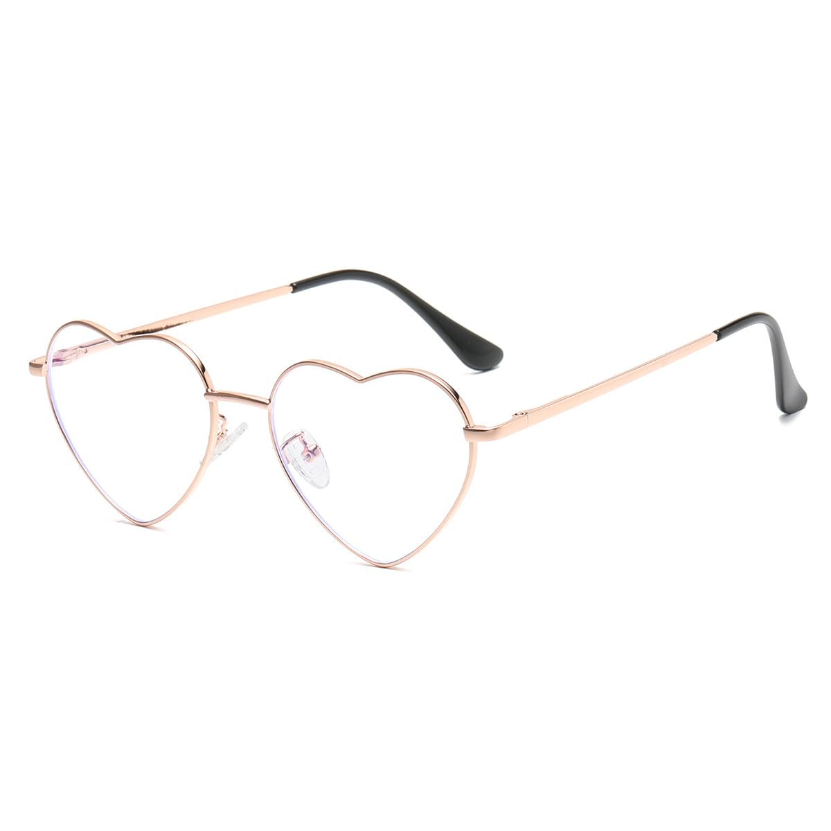 Gleyemor Heart Shaped Blue Light Blocking Glasses for Women - Anti Eyestrain Computer Glasses for Work, Gaming & Screen Time