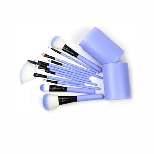 MASTADI 12pcs Professional Makeup Brush Set - Washable Eyeshadow, Foundation, Lips, Eyebrows & Face Cosmetic Brushes with Travel Case - Perfect for Makeup Artists, Beginners & Beauty Enthusiasts (Sky Blue) - Ideal for Daily Makeup, Travel & Professional Use