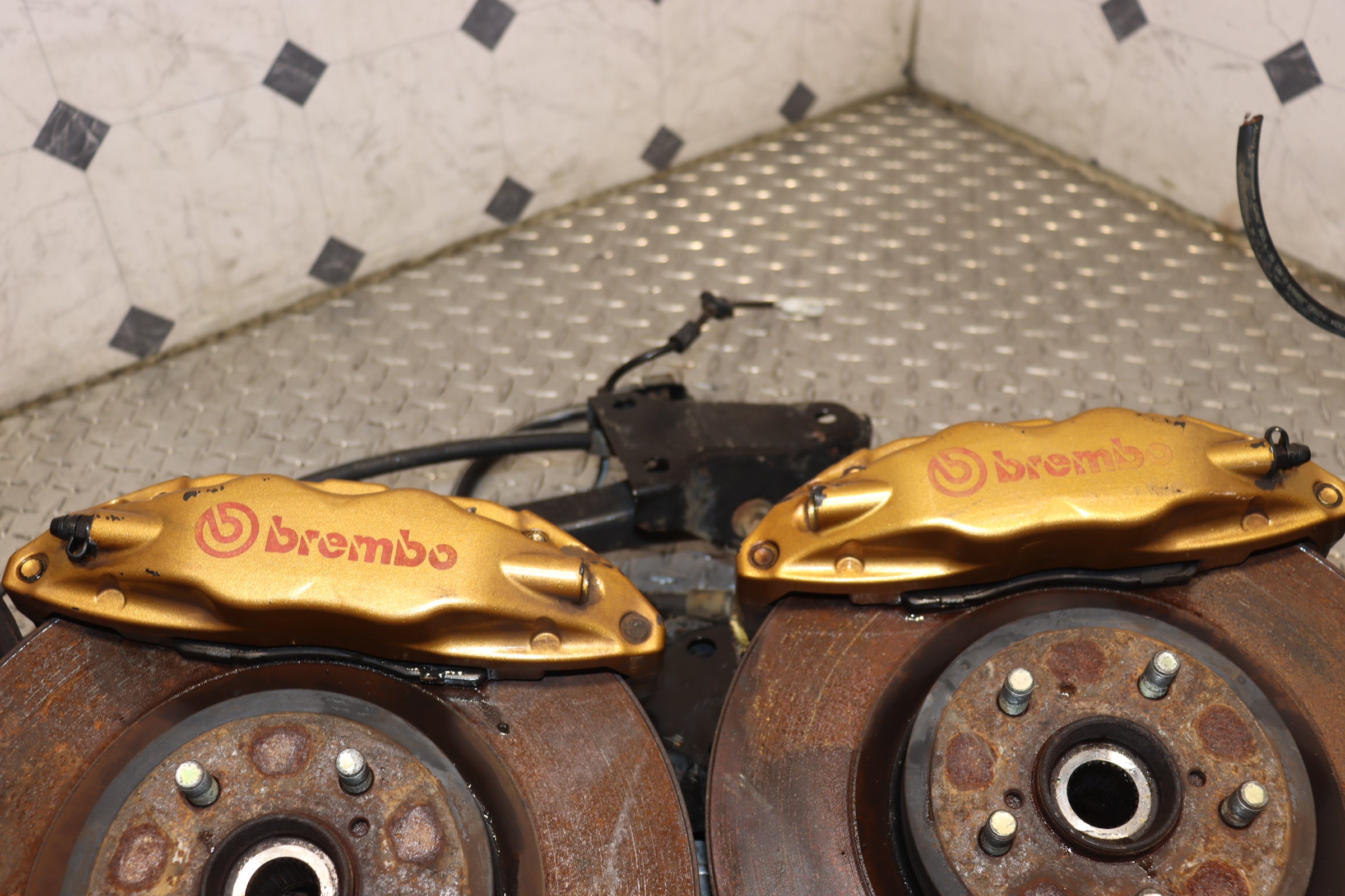 JDM 02-05 Subaru WRX STI Brembo Brake Calipers & Rotors Kit - High Performance Braking System for Street Racing & Track Days