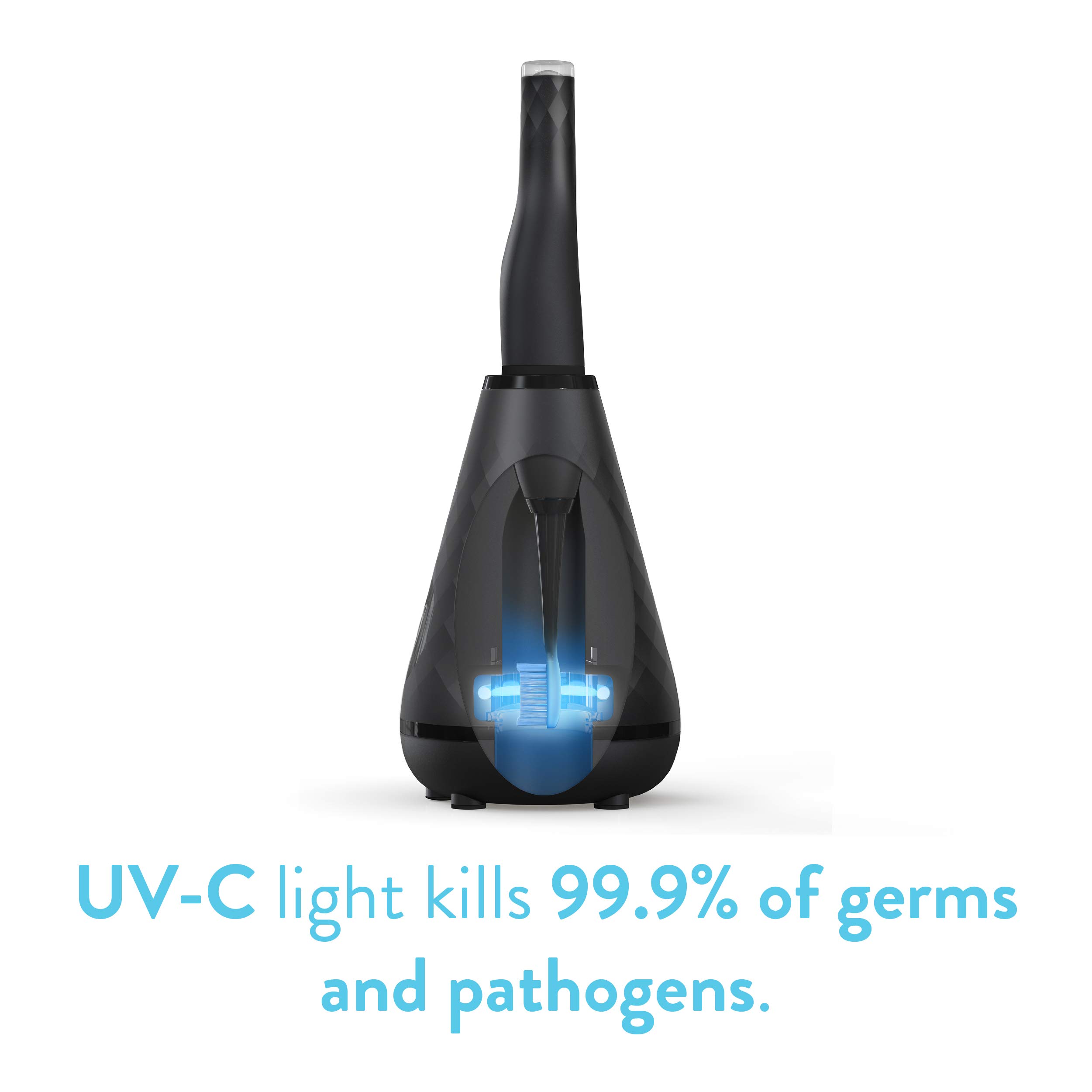 Tao Clean UV Sanitizing Sonic Electric Toothbrush with Cleaning Station - Dual Speed Settings, Black - Perfect for Travel & Home Oral Hygiene Care