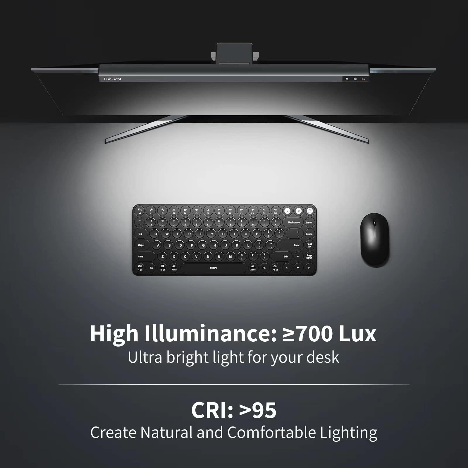 Eye-Caring LED Monitor Light Bar with Dimmable Touch Control - USB Powered Computer Screen Lamp for Home Office & Gaming Desks - Black | Reduce Eye Strain & Enhance Workspace Lighting