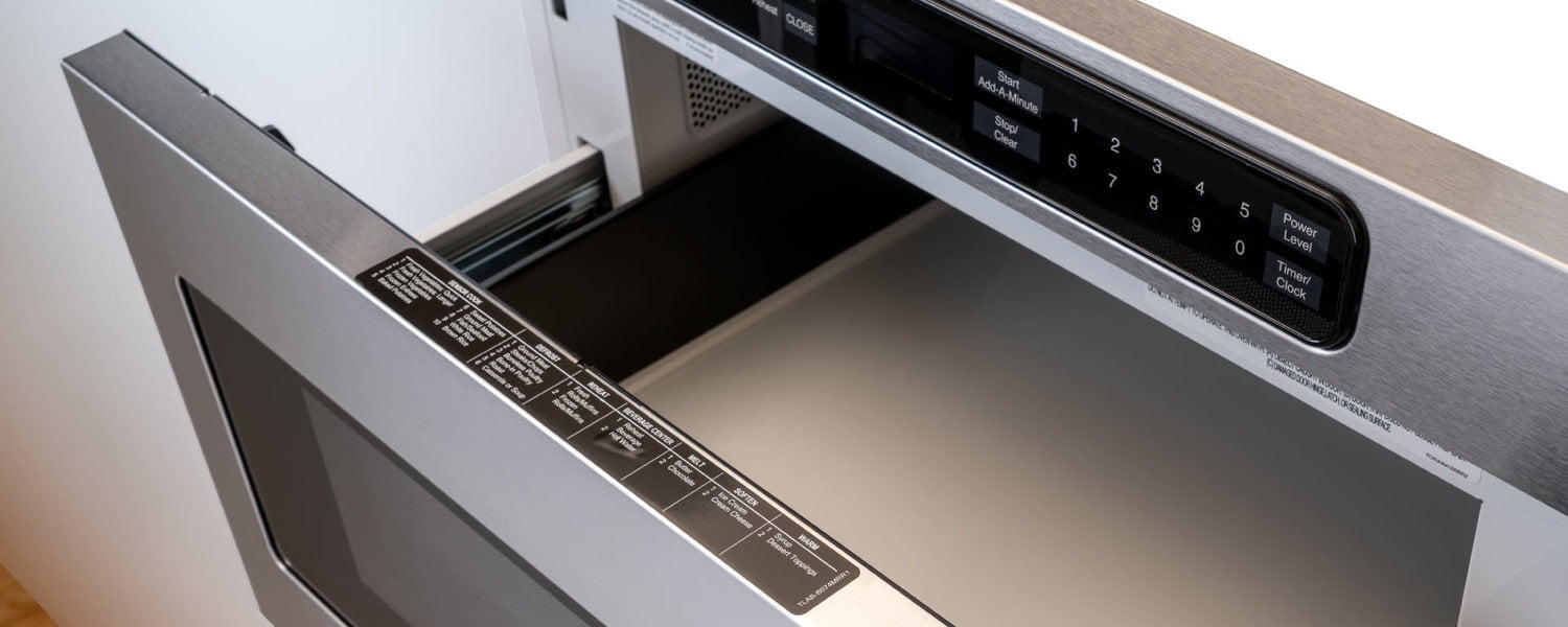 Bertazzoni MD24X 24 Inch Built-In Microwave Drawer - Stainless Steel, Under Counter Installation - Perfect for Modern Kitchens & Small Spaces