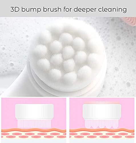 Exfoliating Facial Brush for Deep Cleansing & Pore Care - Pink Skin Care Tool with Ergonomic Plastic Handle | Perfect for Daily Face Cleansing & Makeup Removal