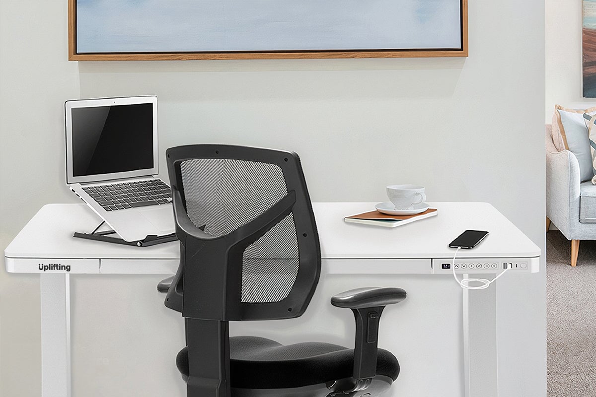 Uplifting Tango Electric Sit Stand Desk - Adjustable Height Standing Desk for Home & Office - Ergonomic Workstation for Better Posture & Productivity | Perfect for Remote Work, Gaming & Study Setup