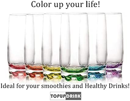 Premium Highball Drinking Glasses Set of 6 - 390ml Tall Juice, Water & Cocktail Glasses - Dishwasher Safe Barware for Home, Restaurant & Party Use