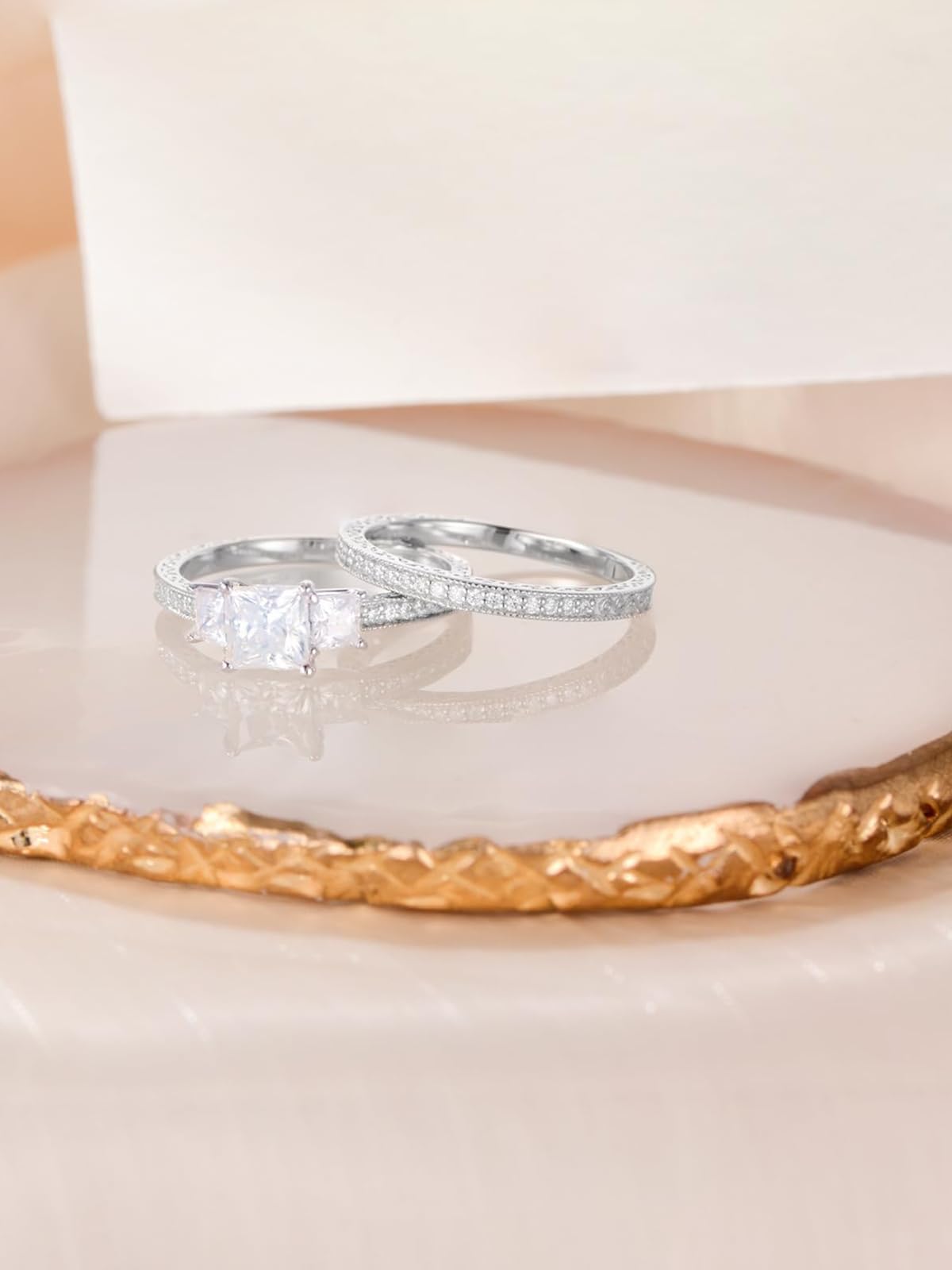 Seiyang Moissanite Engagement Rings for Women - 3cttw D Color VVS1 Princess Cut Bridal Set, 925 Sterling Silver Wedding Promise Rings - Perfect for Proposals, Anniversaries & Special Occasions