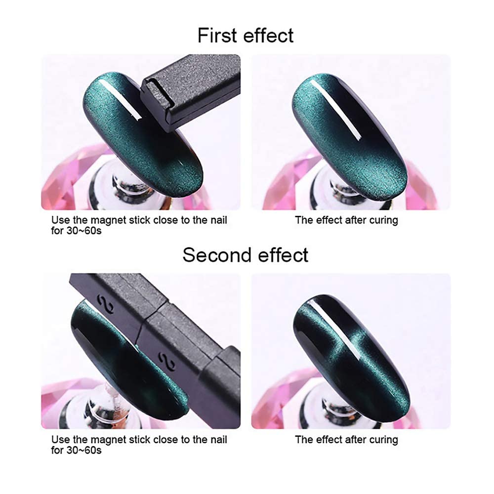 Double Head Magnet Stick for 3D Magnetic Cat Eye Gel Nail Polish - Professional Nail Art Manicure Tool (1-Piece) - Perfect for Salon & Home Nail Designs