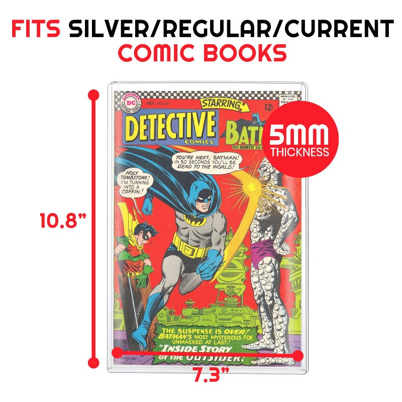 Silver Age Comic Book Top Loader - 5MM Thick Acid-Free Protective Sleeve for Collectible Comics - Perfect for Storage, Display & Grading