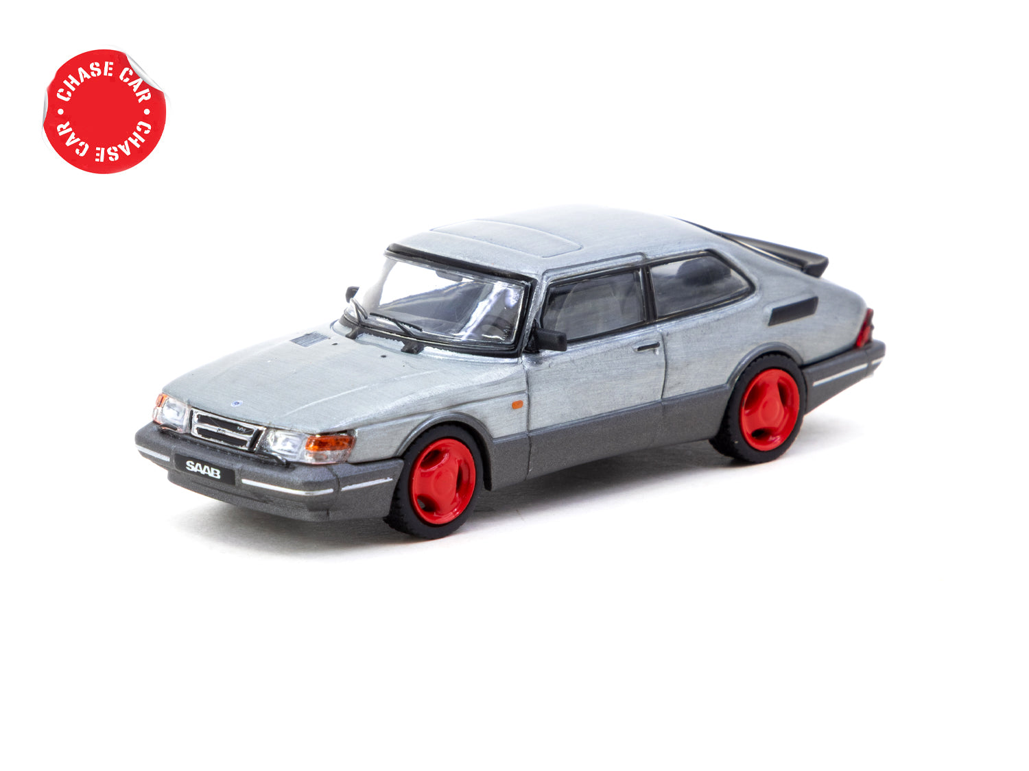 Tarmac Works 1/64 Scale Saab 900 Turbo Red Diecast Model Car with Collectible Tarmac Cards - Perfect for Diecast Collectors, Display, and Gifts