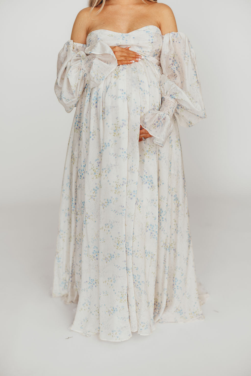 Dear Skye Floral Dress in Blue - Elegant Summer Maxi Dress with V-Neck & Flowy Skirt | Perfect for Beach Vacations, Weddings & Date Nights (Pre-Order Available)