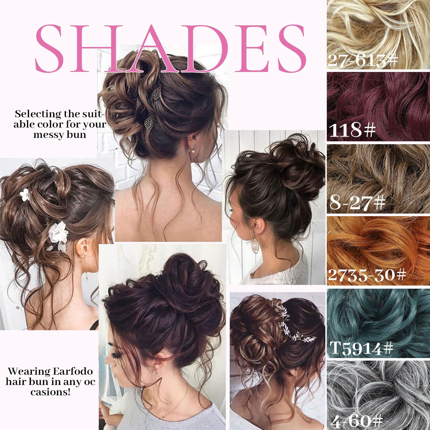 5 PCS Messy Bun Hair Extensions for Women - Elastic Ponytail Scrunchies & Fake Hair Buns Set for Updos, Braids & Bun Hairstyles - Perfect for Daily Wear, Work, Gym & Special Occasions (Red)