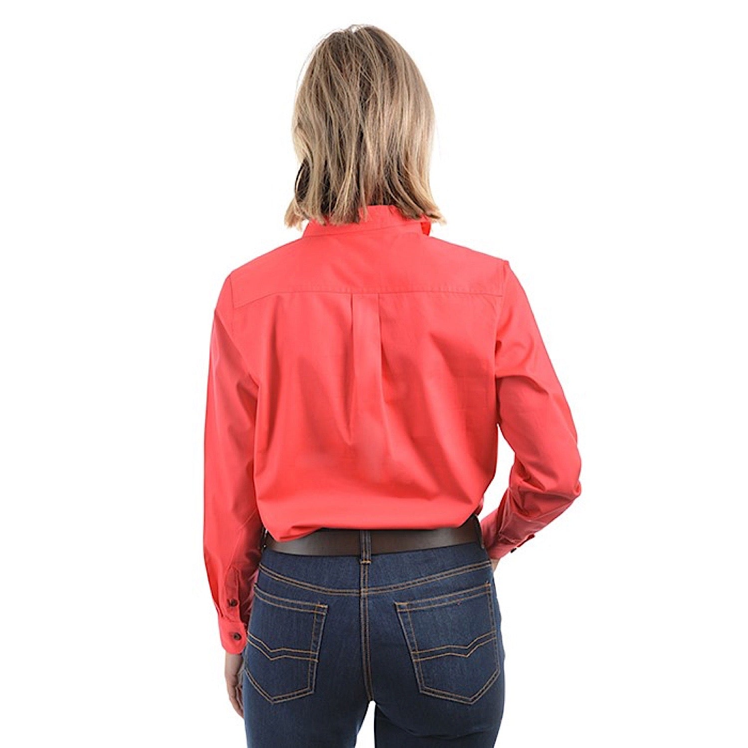 Hard Slog Women's Half Placket Light Cotton Shirt - Red Poppy Floral Print | Casual Office Wear & Spring Summer Fashion