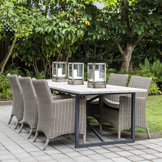 Artwood Anson Teak Outdoor Dining Table - Weather-Resistant 7-Piece Patio Set for Garden, Poolside & Backyard Entertaining (2600)