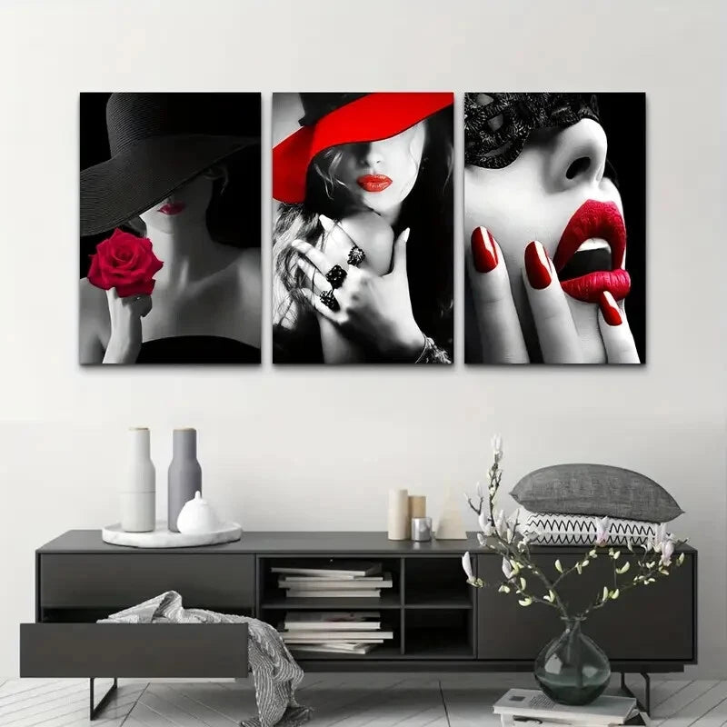 3-Piece Beautiful Cool Sexy Actress Metal Wall Art Prints - Ready to Hang, Home & Office Decor, Perfect for Living Room, Bedroom, or Gift Idea