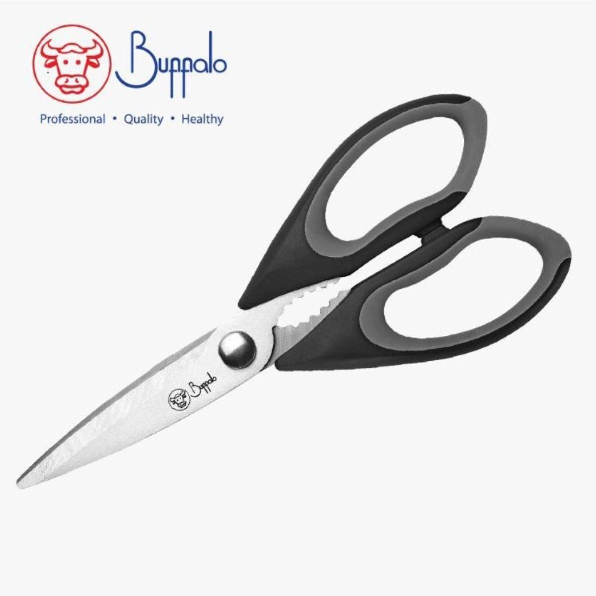 Premium Buffalo Stainless Steel Heavy Duty Multipurpose Scissors for Home, Kitchen, Office & Crafting - Sharp, Durable & Rust-Proof Cutting Tool for Fabric, Paper, Food & More
