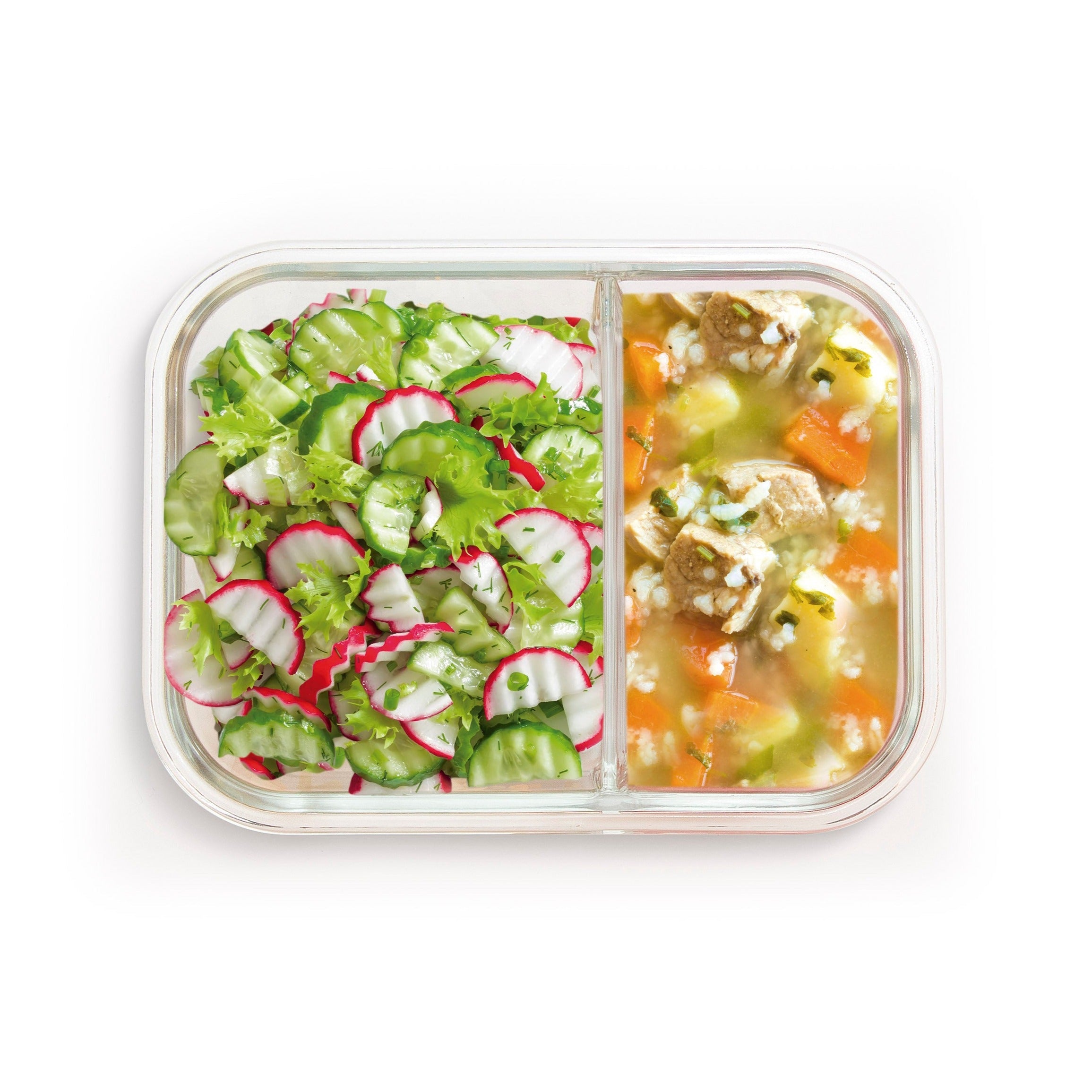Premium Glass Food Storage Containers with Dividers - Airtight, BPA-Free, Various Sizes (12oz/24oz/32oz) - Perfect for Meal Prep, Leftovers & Pantry Organization