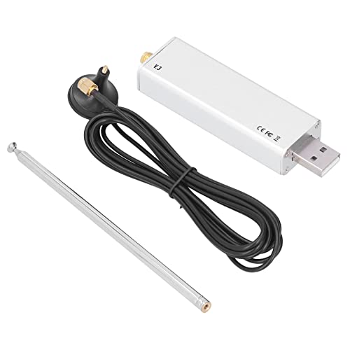 RTL-SDR R820T2 V3 RTL2832U Software Defined Radio with HF Bundle Antenna - 480 kHz to 1.87 GHz Wideband Receiver for Computer Radio Scanning, ADS-B, NOAA Weather, and Ham Radio Applications