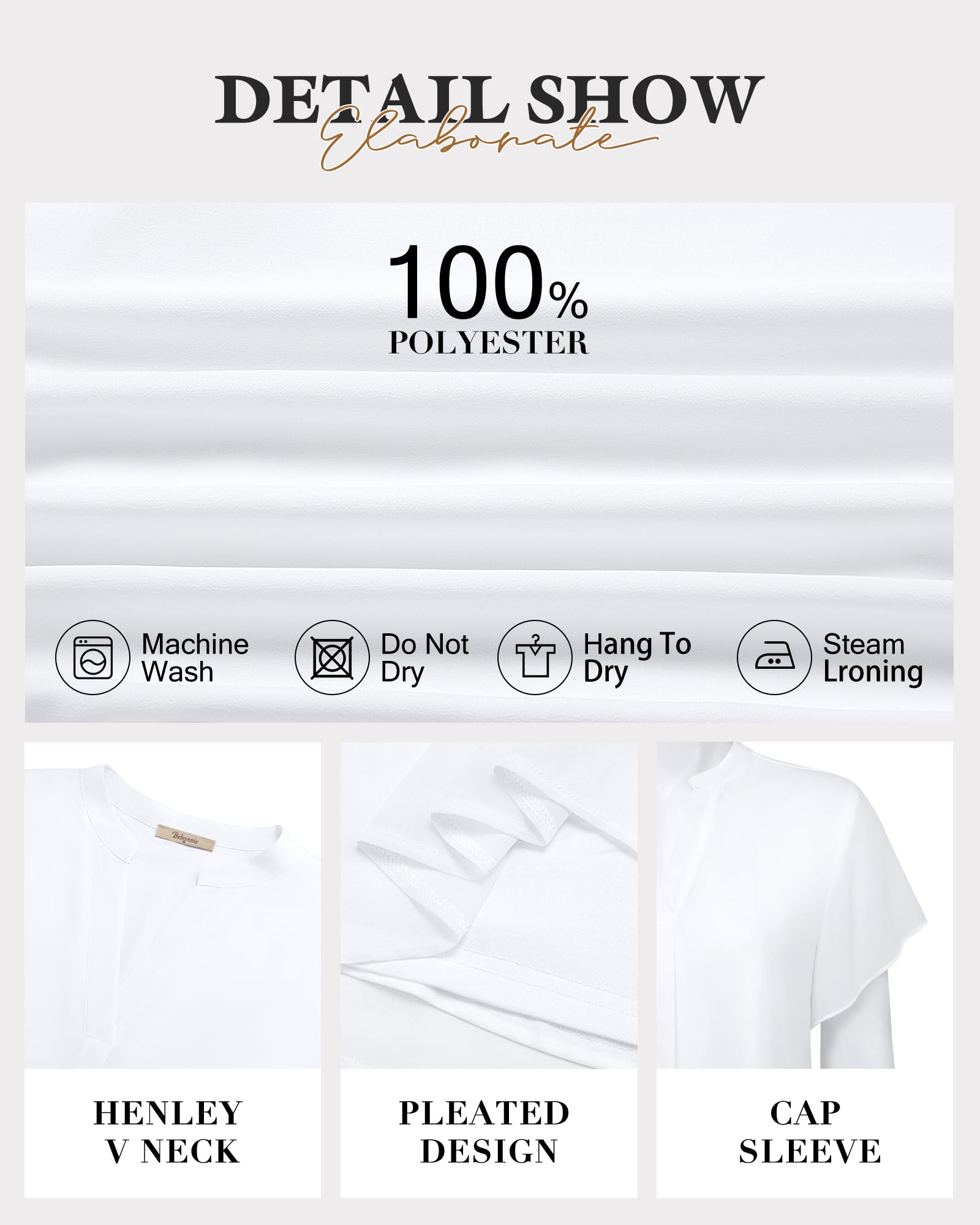 Bebonnie Women's Short Sleeve V-Neck Chiffon Blouse - Elegant Double Layer Tunic Top for Casual & Dressy Occasions | Perfect for Office, Date Night & Summer Outfits