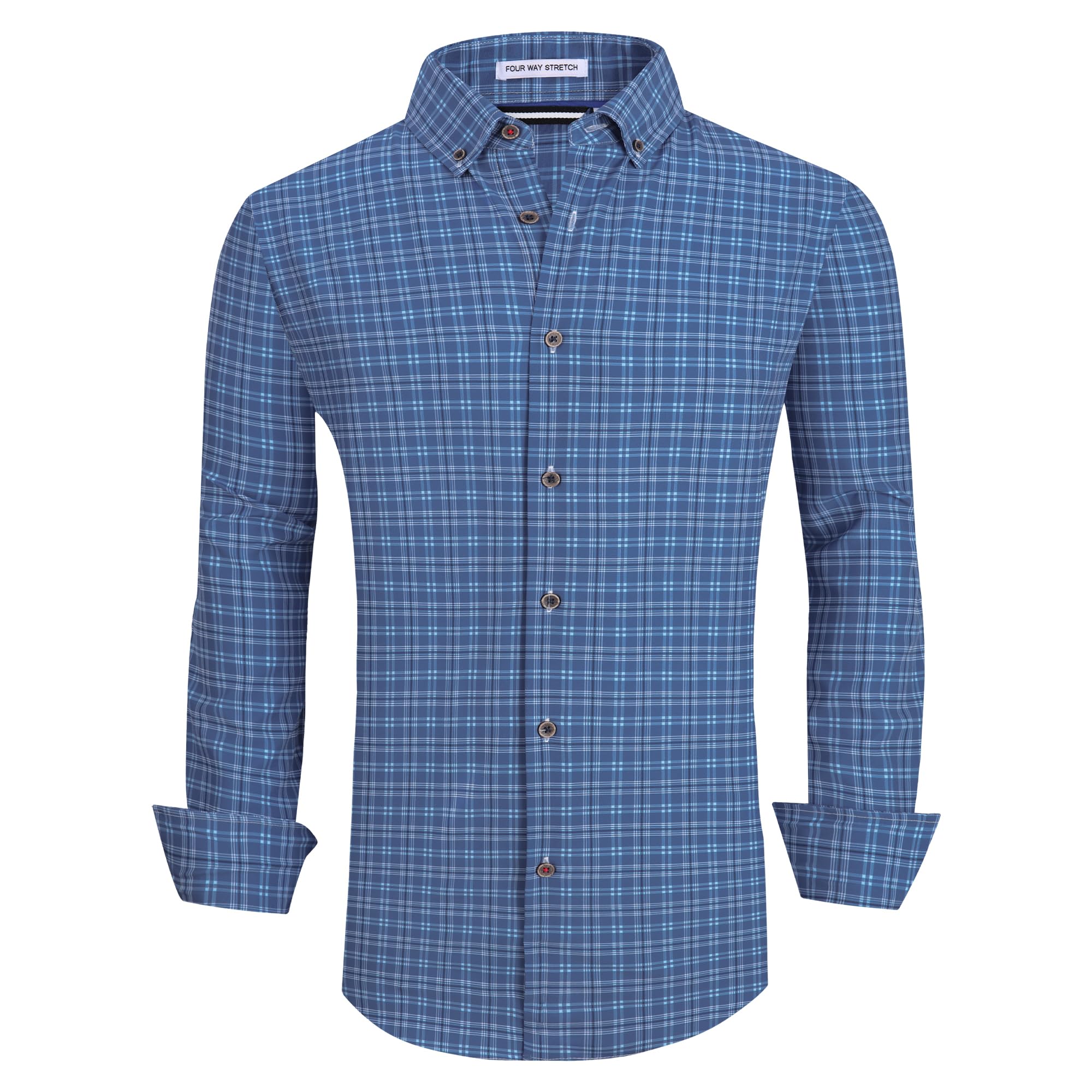 Esabel.C Men's Wrinkle Free Dress Shirts - Long Sleeve Button Down Business Shirt with Print, Regular Fit for Office & Formal Occasions