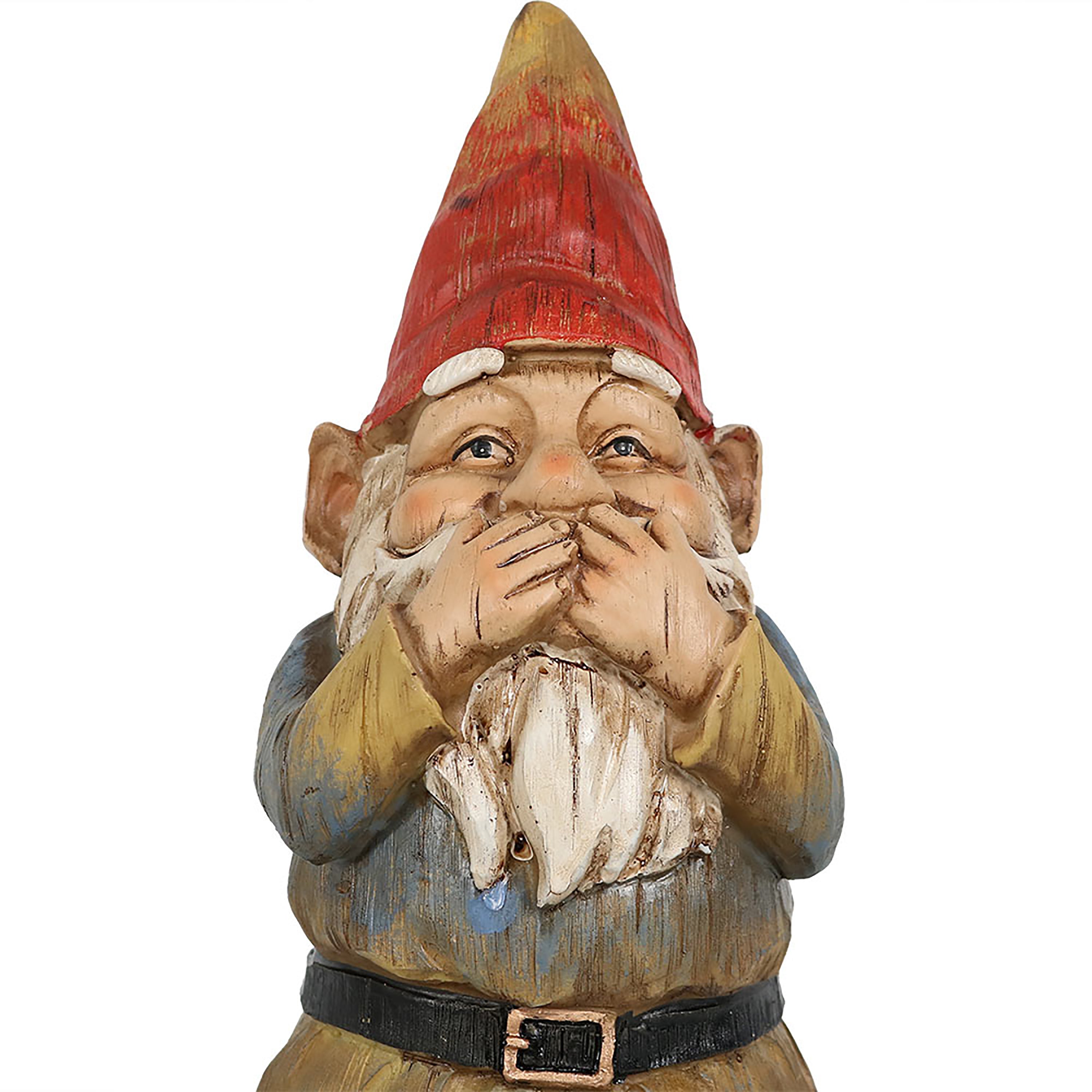 Sunnydaze 3 Wise Gnomes Garden Statue Set - Hear No Evil, Speak No Evil, See No Evil - Perfect for Outdoor Decor, Lawn Ornaments & Fairy Gardens