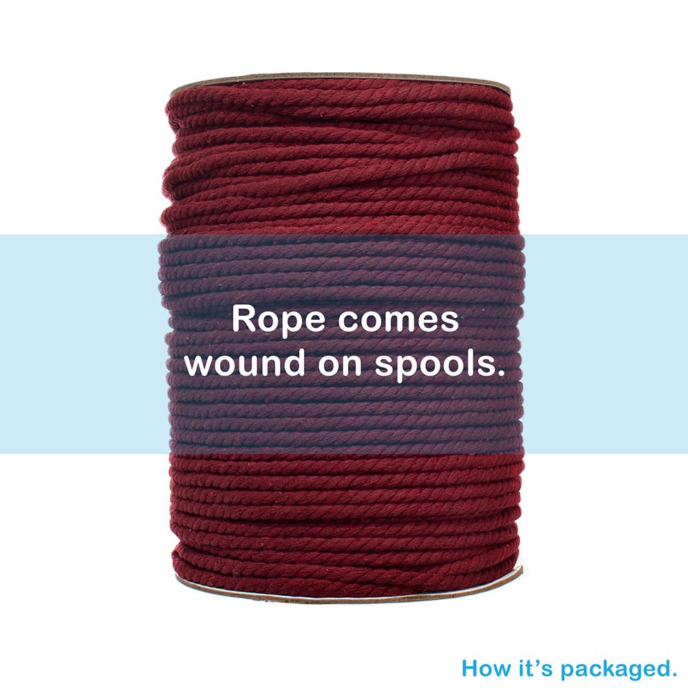 Premium Natural Twisted Cotton Rope – 1/2 Inch x 320 Feet Soft & Strong Triple Strand Artisan Cord for Macrame, DIY Crafts, Home Décor, Sports Gear – Ideal for Wall Hangings, Plant Hangers, and Indoor Projects (White)