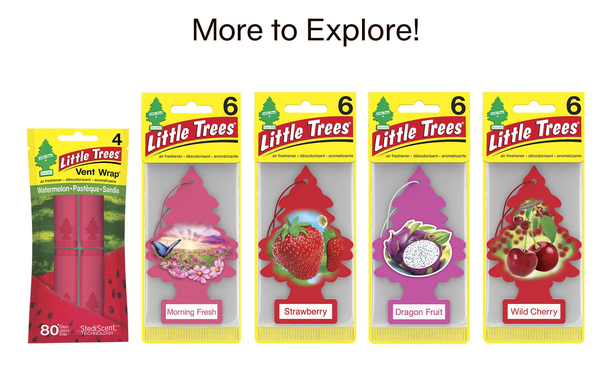 Little Trees Air Fresheners - 24 Pack Hanging Car Air Fresheners with Long Lasting Watermelon Scent | Freshen Your Car, Home, Office & Small Spaces