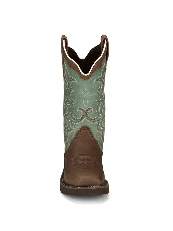 Justin GY2904 Women's RAYA Distressed Brown Water Buffalo Western Boots - Perfect for Country Dancing, Rodeos & Western Fashion
