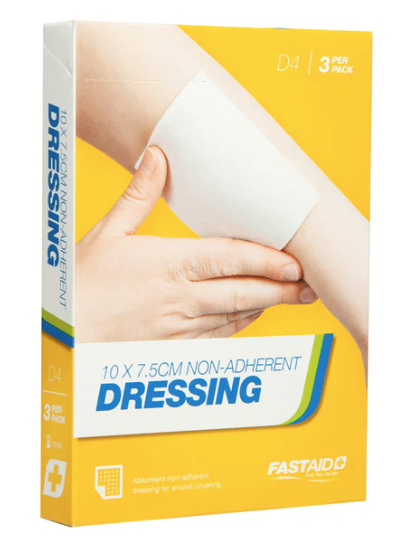 D4 Non-Adherent Wound Dressing Pads 10cm x 7.5cm (3-Pack) - Gentle Protection for Cuts, Burns & Post-Surgical Care