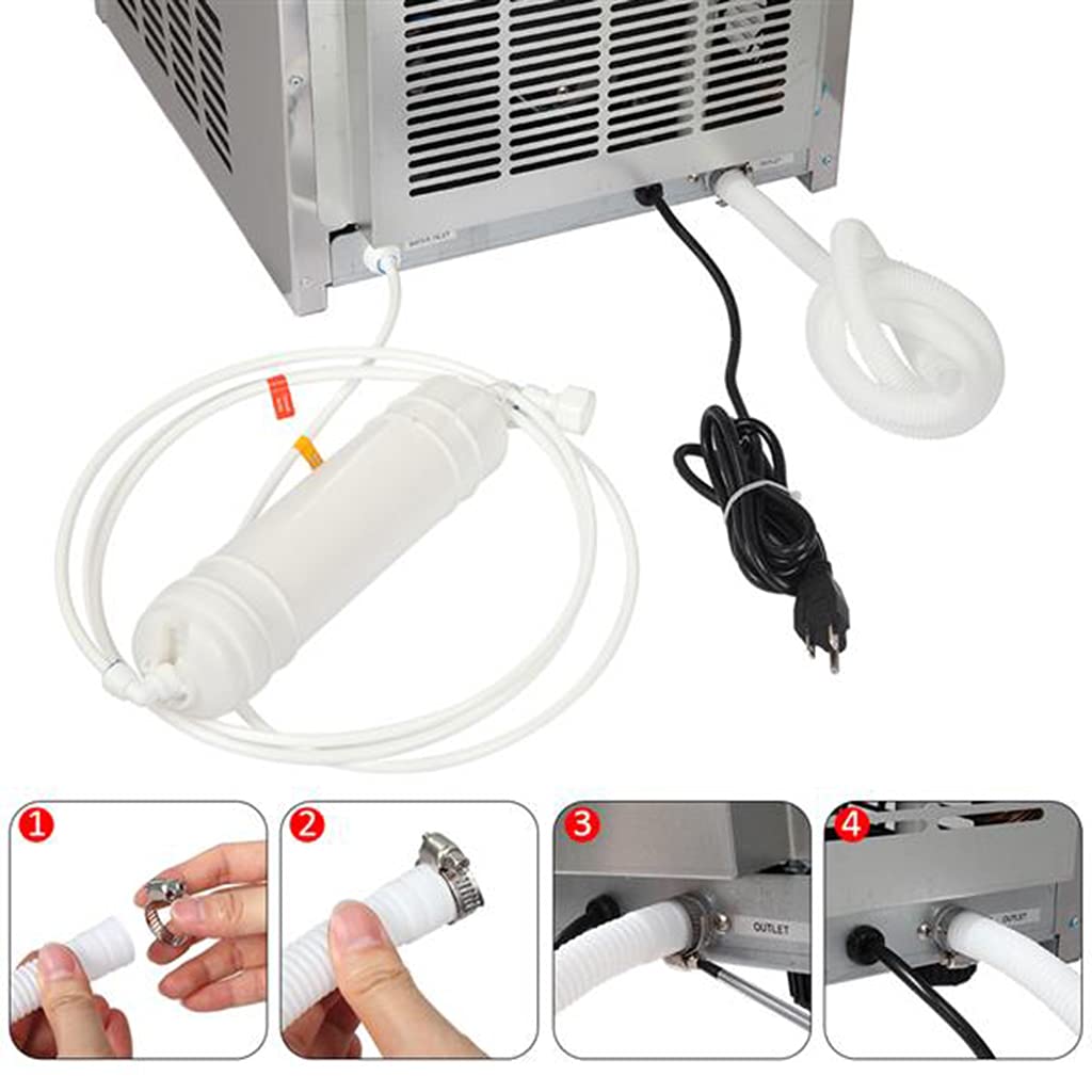 Commercial Ice Maker 110Lbs/24H, Stainless Steel Ice Machine with 24Lbs Storage - Freestanding Under Counter Ice Maker for Home, Office, Restaurant, Bar, Coffee Shop - Perfect for Cocktails, Beverages & Food Preservation