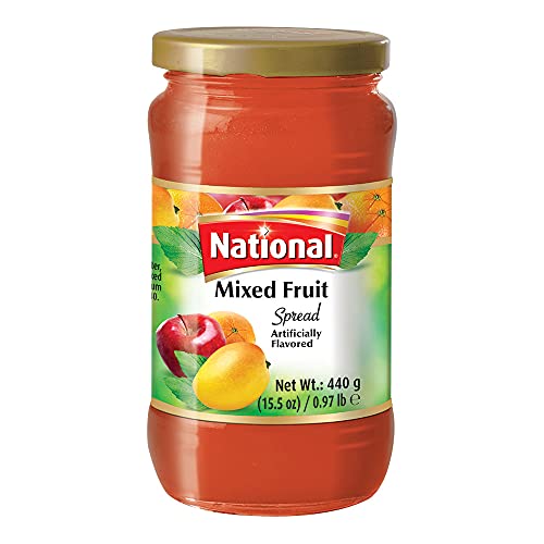 Premium Mixed Fruit Spreads 15.5 oz (440g) - Smooth Texture, All-Natural Ingredients in Glass Jar - Perfect for Toast, Yogurt & Breakfast Recipes