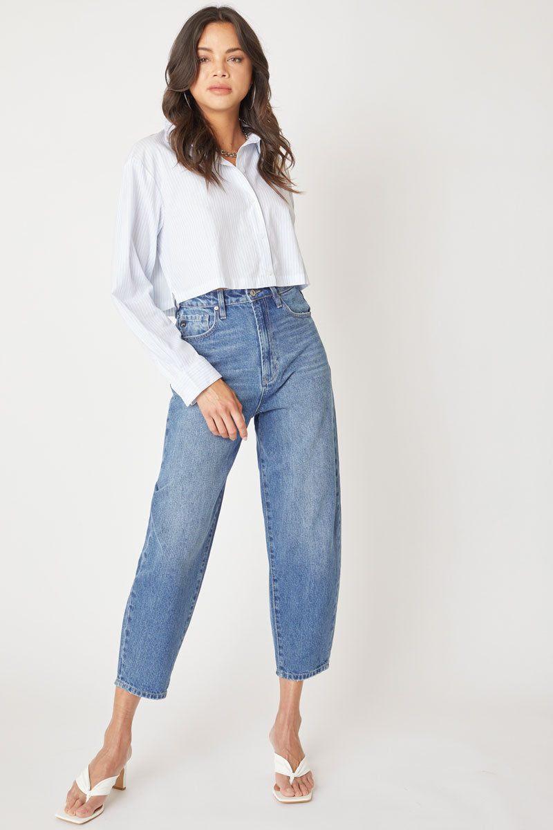 Ivy Ultra High Rise Balloon Fit Jeans for Women - Trendy Stretch Denim Pants, Comfortable & Flattering - Perfect for Casual Outings, Date Nights & Street Style Fashion