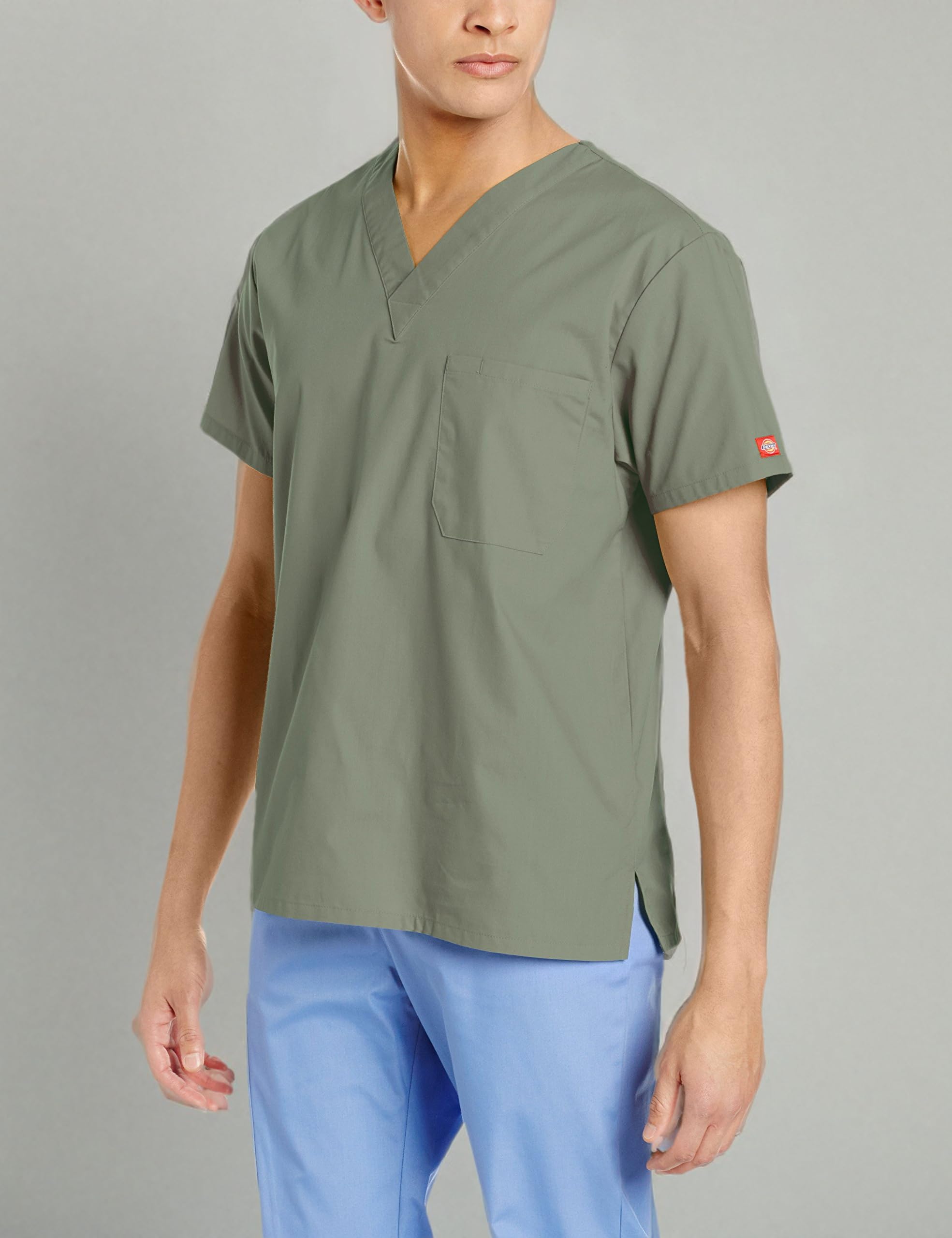**Dickies EDS Signature Scrubs for Women & Men - Unisex One Pocket V-Neck Top in Soft Brushed Poplin (83706) - Comfortable Medical Scrubs for Nurses, Doctors & Healthcare Professionals**