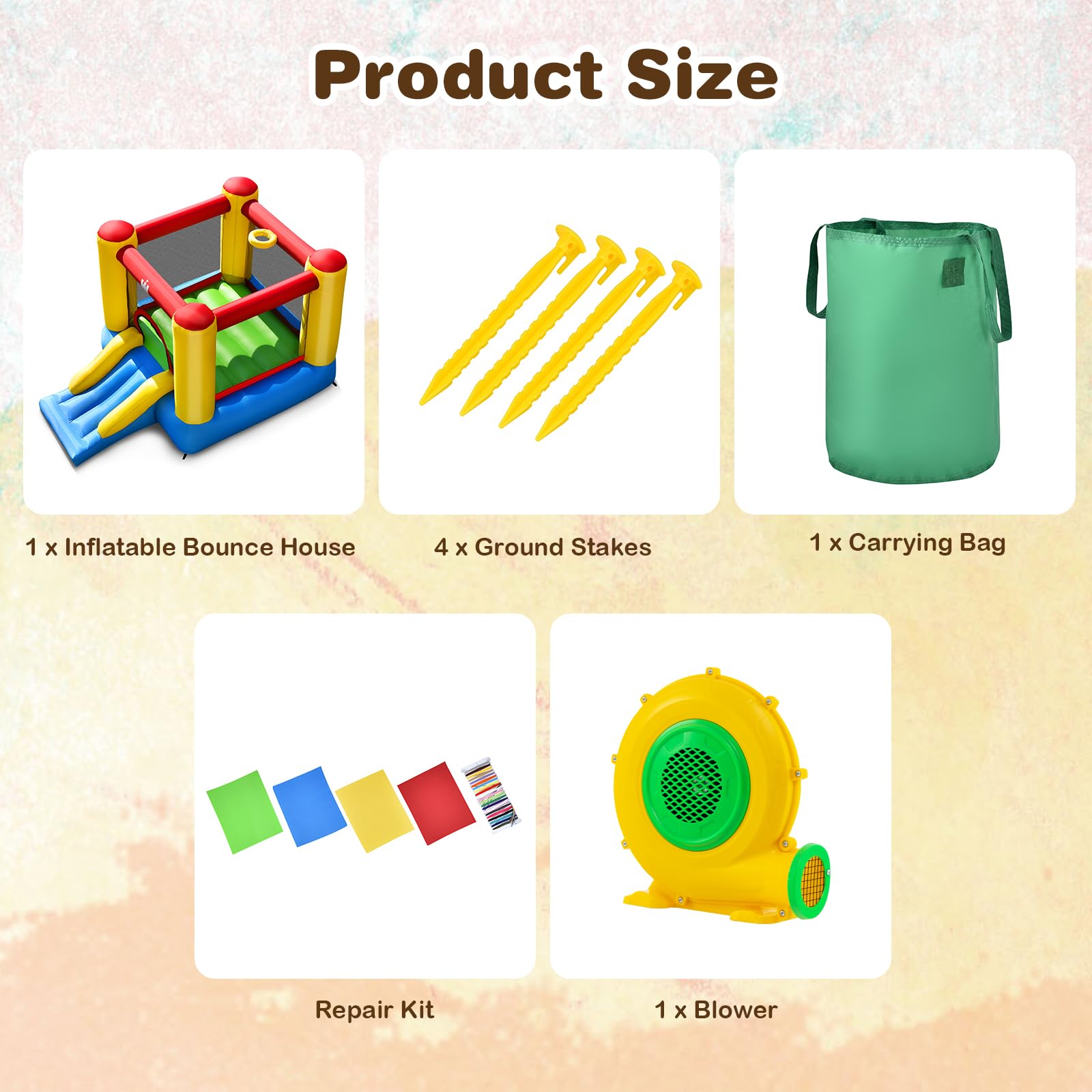 BOUNTECH Inflatable Bounce House for Kids - Heavy Duty Jumping Castle with Slide & 480W Blower - Indoor/Outdoor Party Bouncer for Toddlers - Perfect for Birthday Parties, Backyard Fun & Summer Gatherings