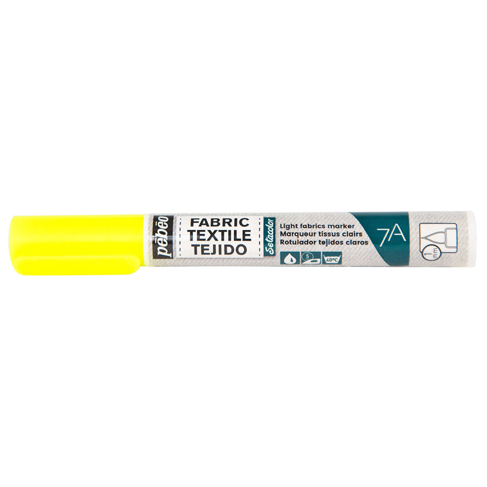 7A Light Fabrics Marker 1mm Fluorescent Yellow - Perfect for Fabric Marking, Sewing, Quilting & DIY Crafts