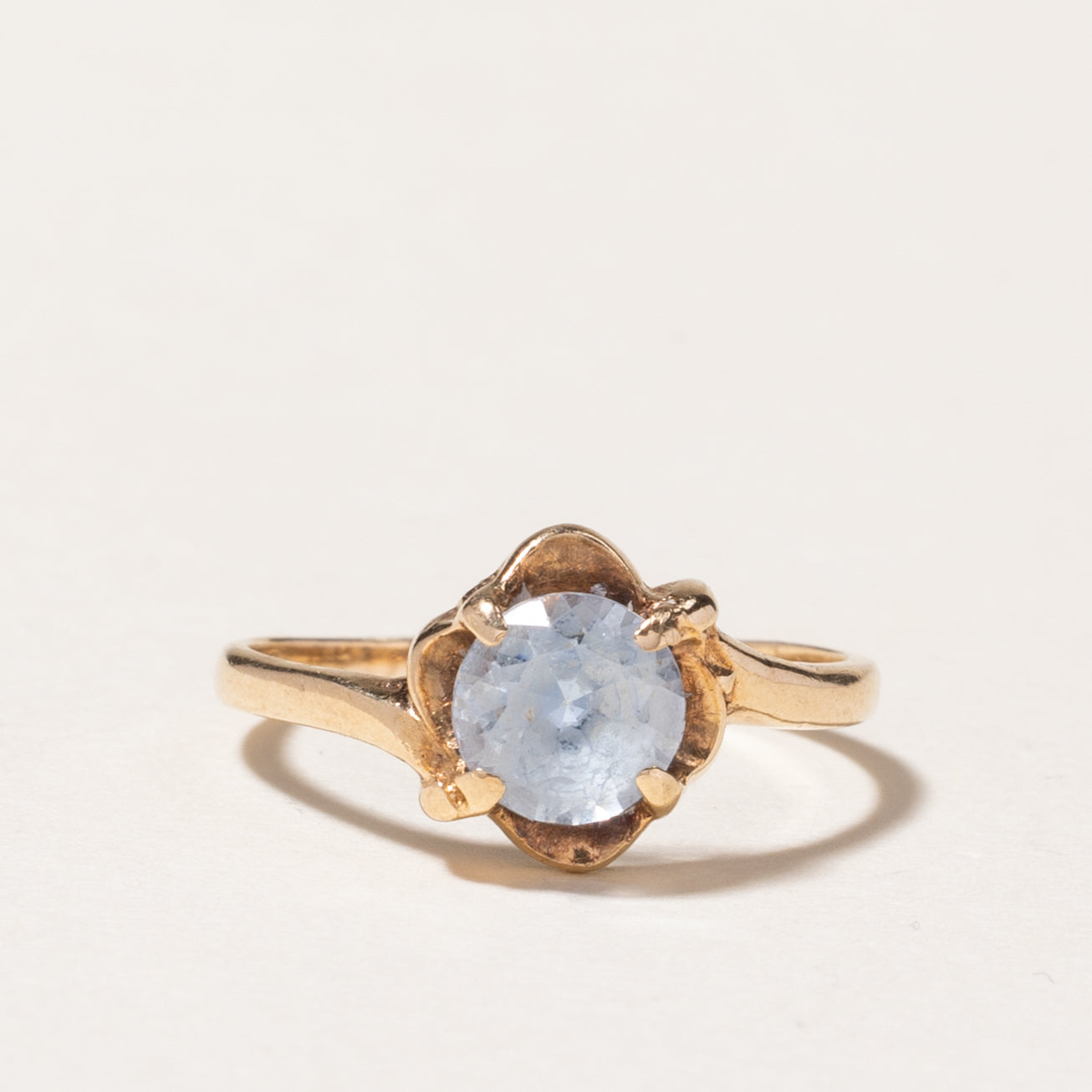10K Gold Round Cut Aquamarine Ring - 0.65ct Natural Gemstone - Size 4.75 - Elegant Birthstone Jewelry for Women - Perfect for Engagement, Anniversary & Everyday Wear