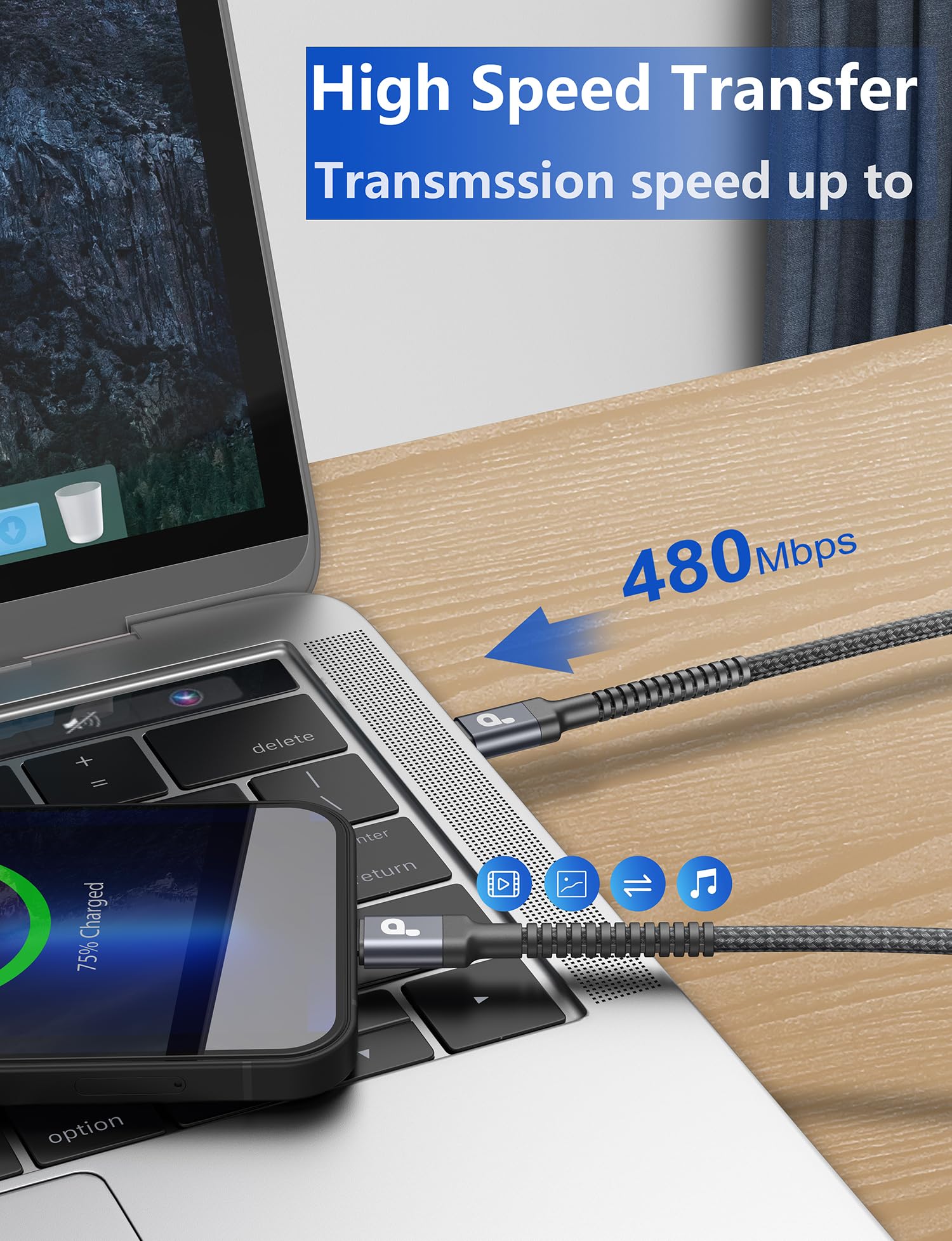 Apple MFi Certified 10FT USB C to Lightning Cable Fast Charger (2-Pack) - Compatible with iPhone 14/13/12/11 Pro Max/XS/8/7 Plus - Long Durable Charging Cord for Home, Office & Travel