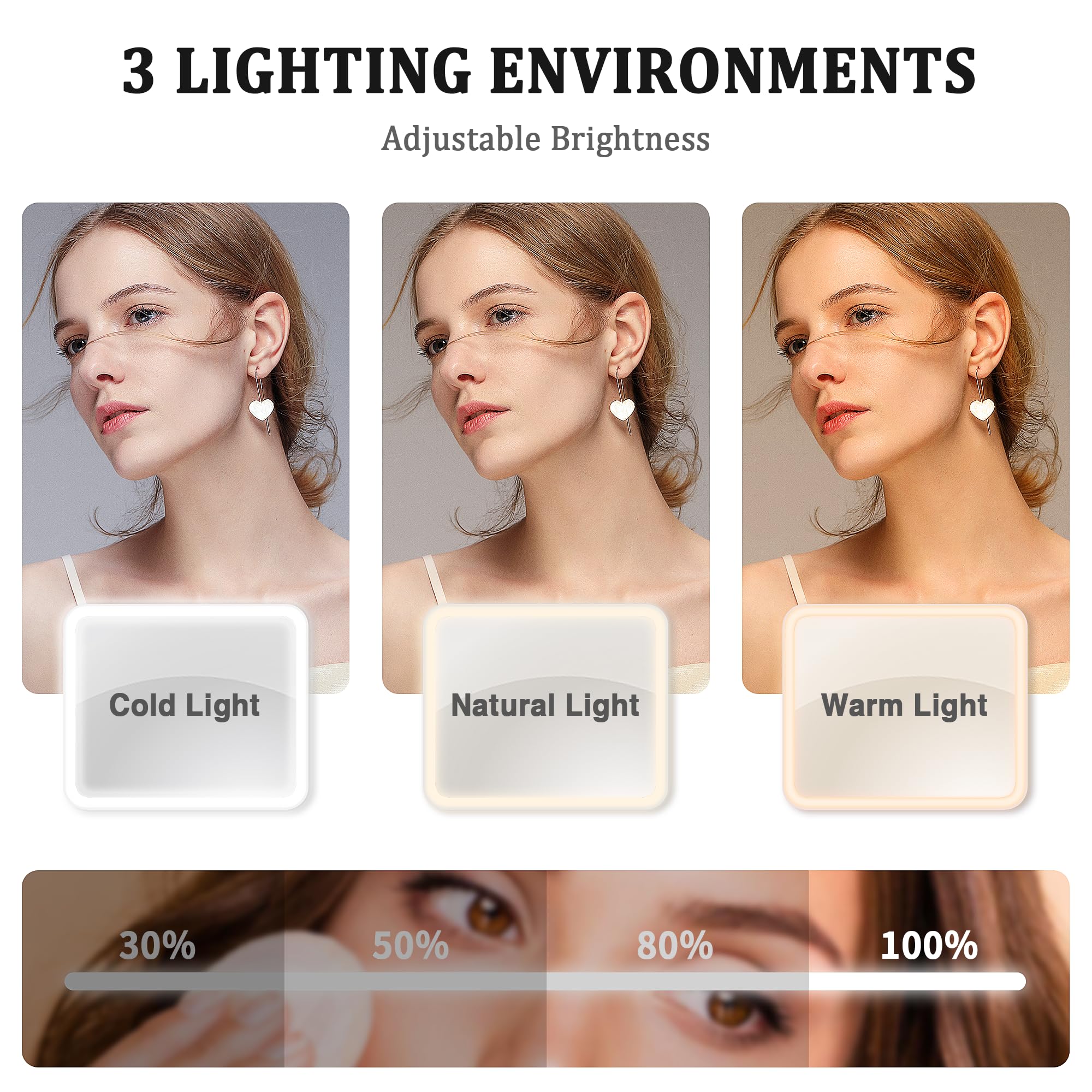 LED Travel Makeup Bag with 10x Magnifying Mirror - Adjustable Dividers Cosmetic Organizer Case with 3 Lighting Modes & Brightness Control - Perfect for Women's Beauty Essentials On-The-Go (Black) | Ideal for Travel, Home Vanity & Professional Makeup Artists