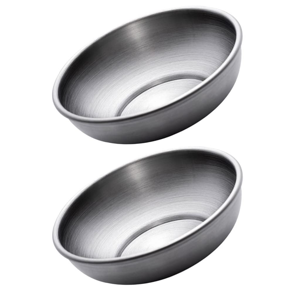 DOITOOL 2 Pack Stainless Steel Sauce Bowls - Mini Round Condiment Dishes for Sushi, Appetizers & Seasoning - Perfect for Home Kitchen, Restaurants & Party Serving (Silver) - Ideal for Dipping Sauces, Soy Sauce, Wasabi & Small Snacks