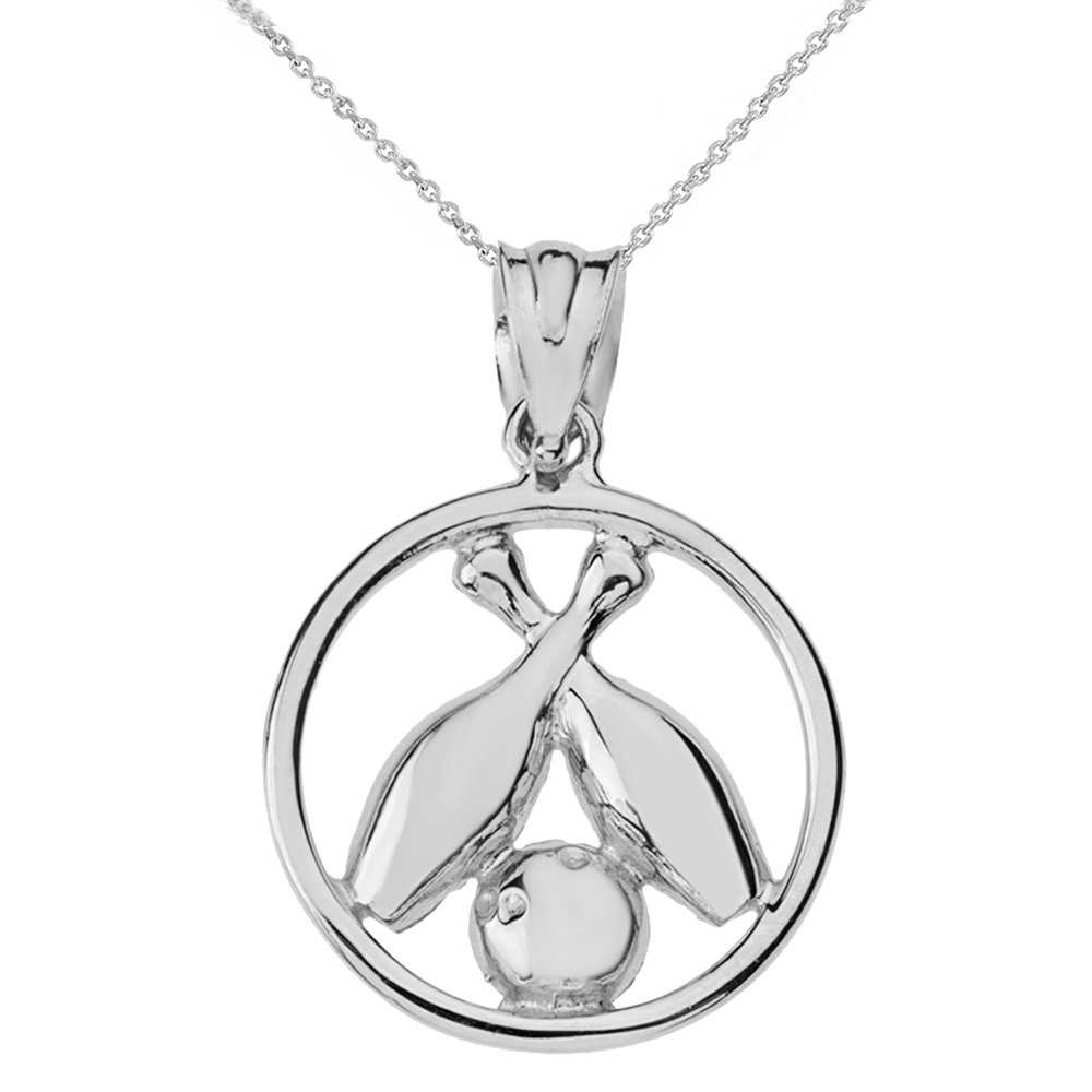 Polished Bowling Ball & Two Pins Pendant Necklace - Elegant Jewelry for Bowling Enthusiasts & Sports Fans - Perfect for Gifts, Parties, and Casual Wear