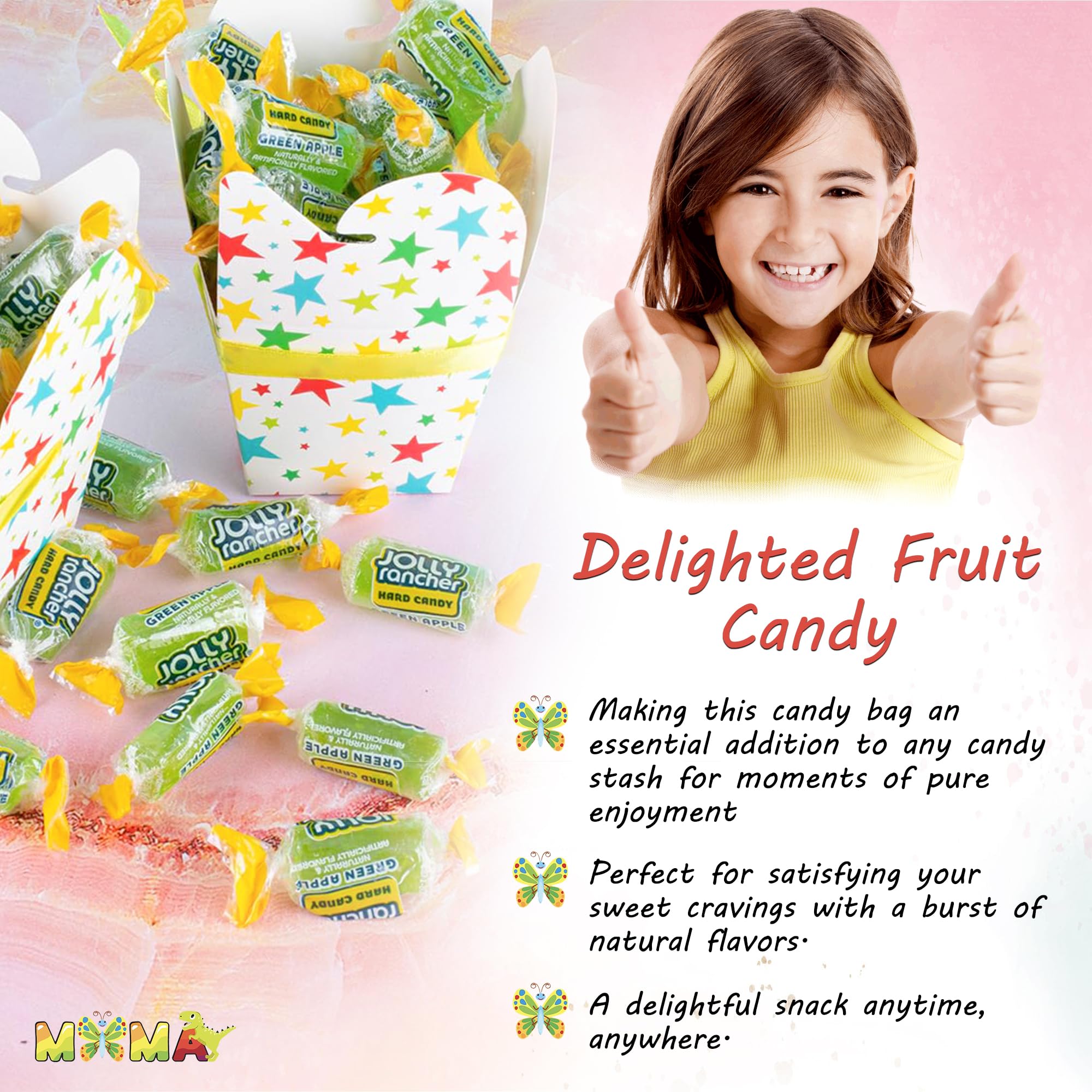 Jolly Ranchers Hard Candy Watermelon Flavor - 1.5 lb Bulk Bag | Fruit Flavored Candy with Real Juice | Gluten Free Individually Wrapped Treats | Perfect for Easter, Halloween, Party Favors & Office Snacks