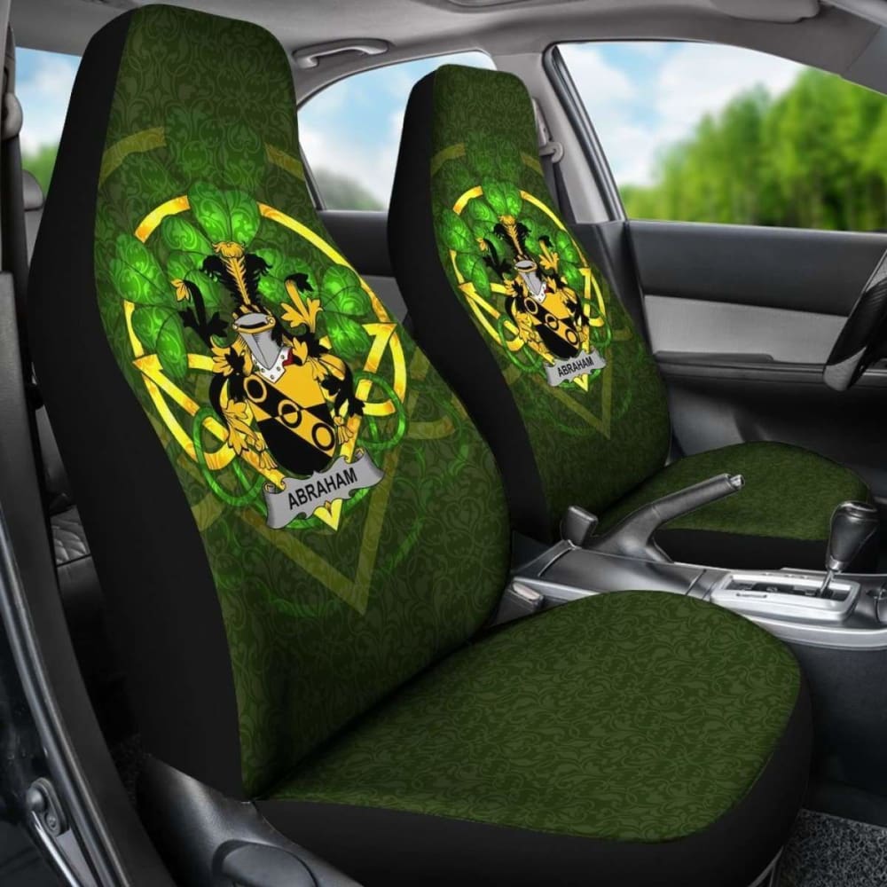 Abraham Ireland Car Seat Cover Set of 2 - Celtic Shamrock Design, Universal Fit for Cars, SUVs & Trucks - Perfect for St. Patrick's Day Decor & Irish Pride Accessories