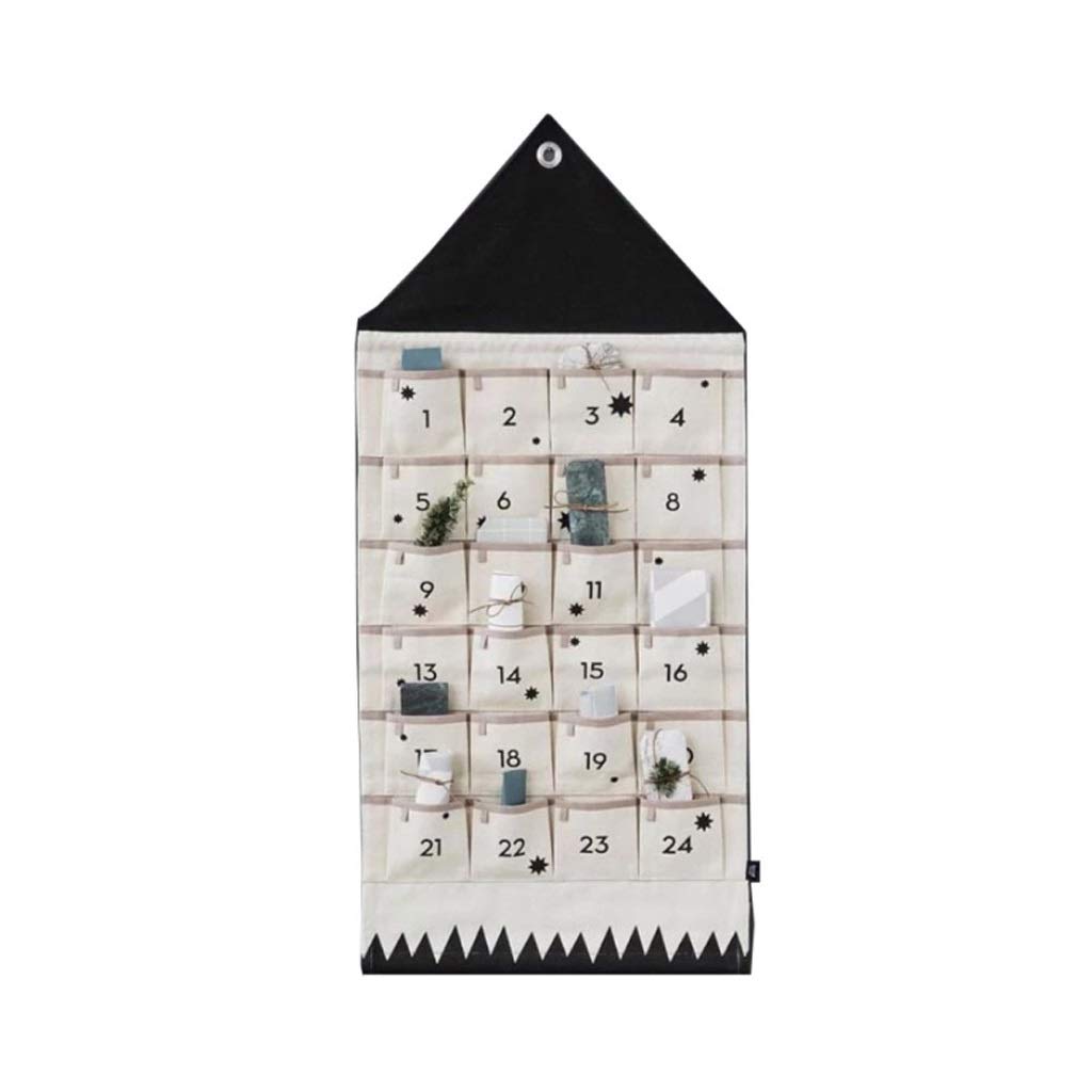 GANFANREN 24-Pocket Fabric Christmas Advent Calendar - Hanging Ornament Organizer & Holiday Decor for Home, Tree, and Festive Gift Giving
