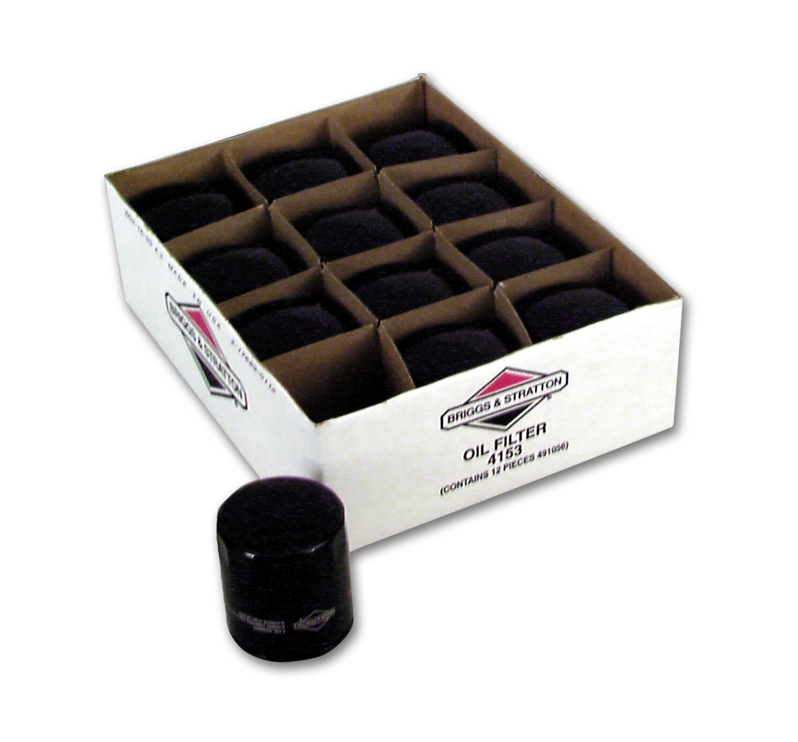 Briggs & Stratton 491056 Oil Filter 12-Pack - Replacement for Lawn Mowers, Generators & Small Engines - Perfect for Maintenance & Tune-Ups