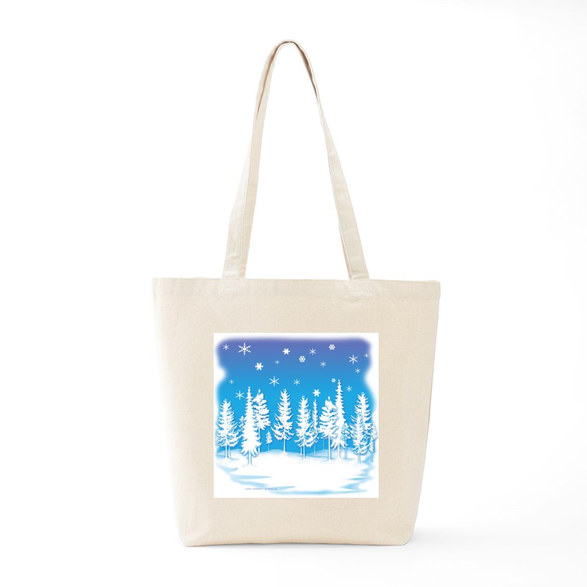 Eco-Friendly Winter Forest Canvas Tote Bag - Natural Reusable Shopping Bag for Groceries, Beach & Daily Use | Durable & Stylish Carryall