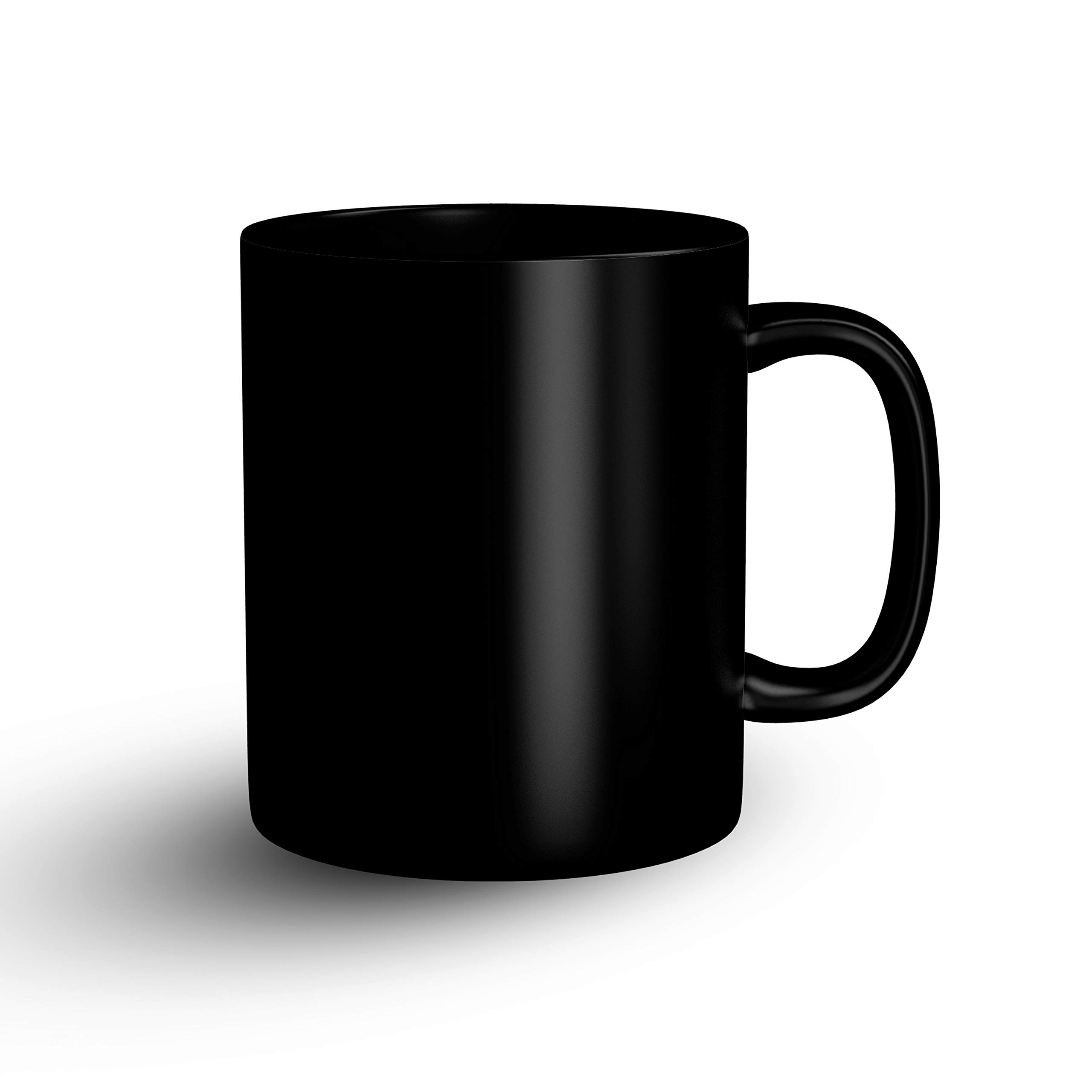 Ohio Plain Black Ceramic Coffee Mug - 11oz Microwave Safe Cylindrical Cup for Home, Office & Travel - Perfect for Hot/Cold Beverages, Tea & Espresso